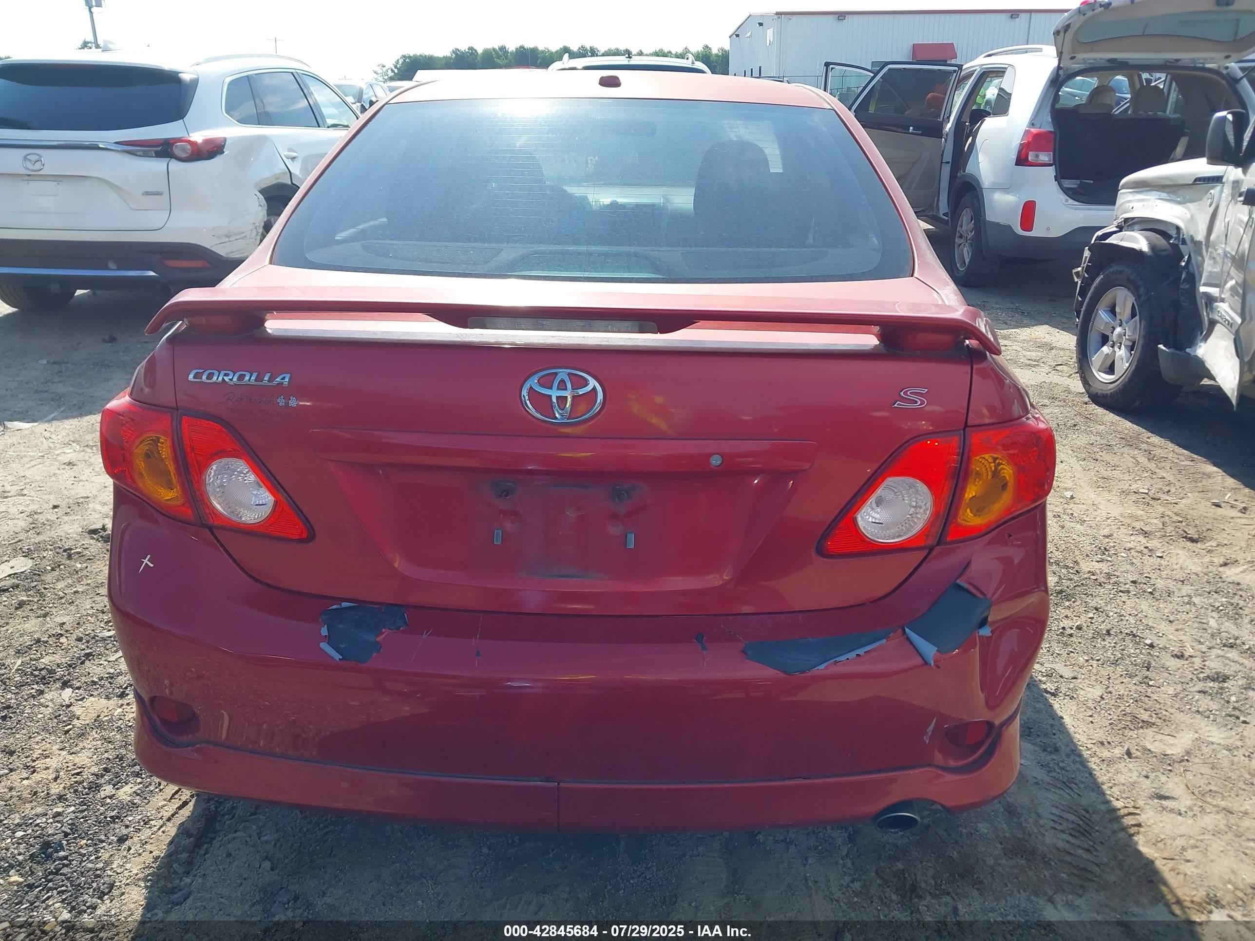 2010 Toyota Corolla S Red vin: 1NXBU4EE3AZ206461