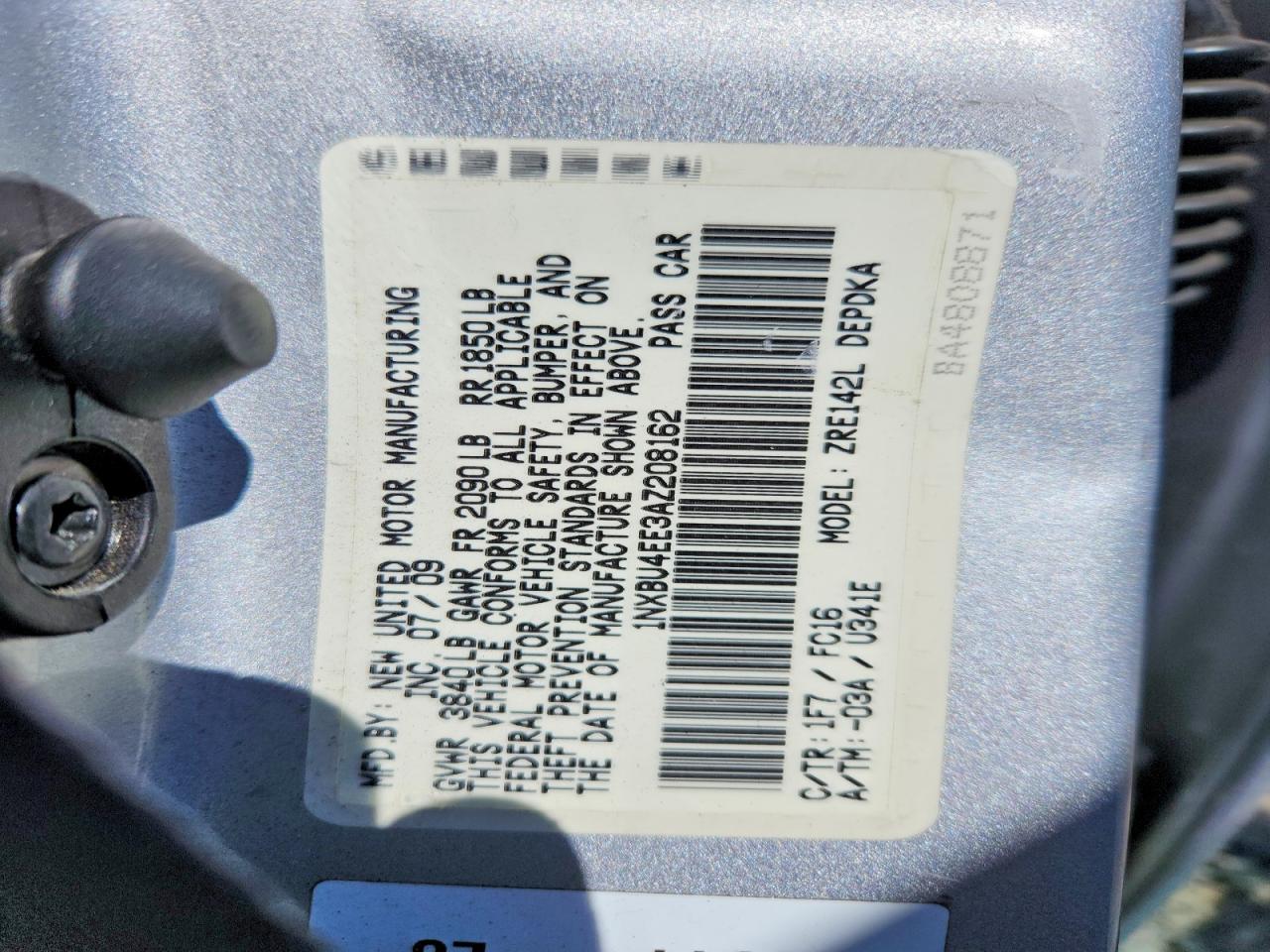 2010 Toyota Corolla Le Silver vin: 1NXBU4EE3AZ208162