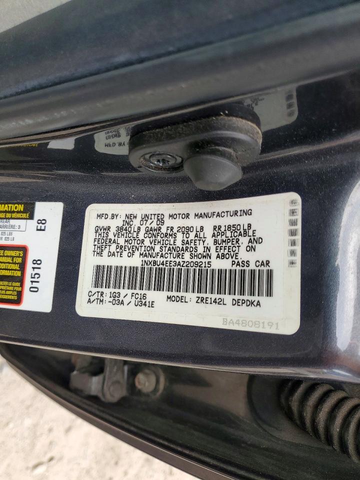 2010 Toyota Corolla Le Gray vin: 1NXBU4EE3AZ209215