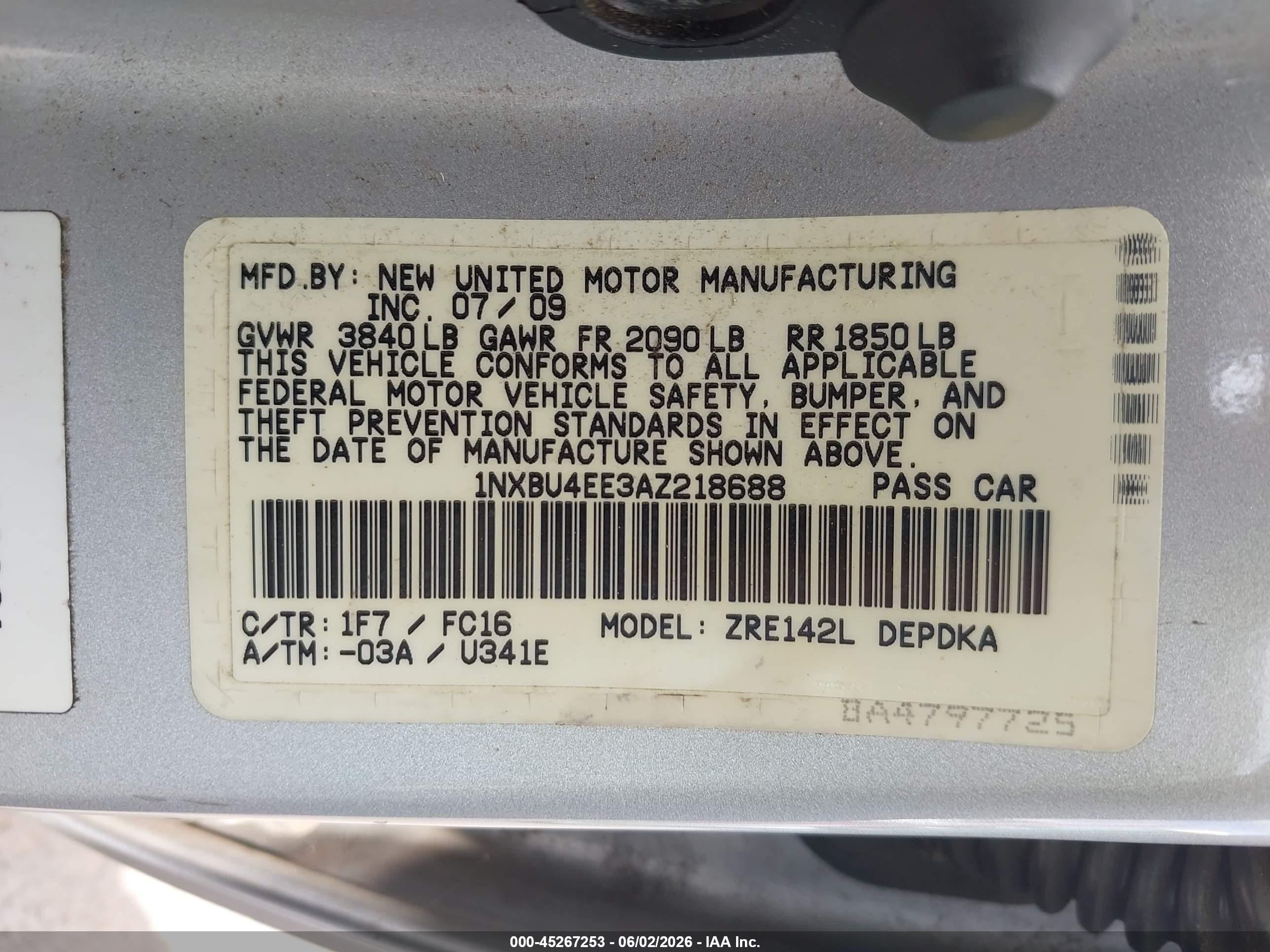 2010 Toyota Corolla Le Серебряный vin: 1NXBU4EE3AZ218688