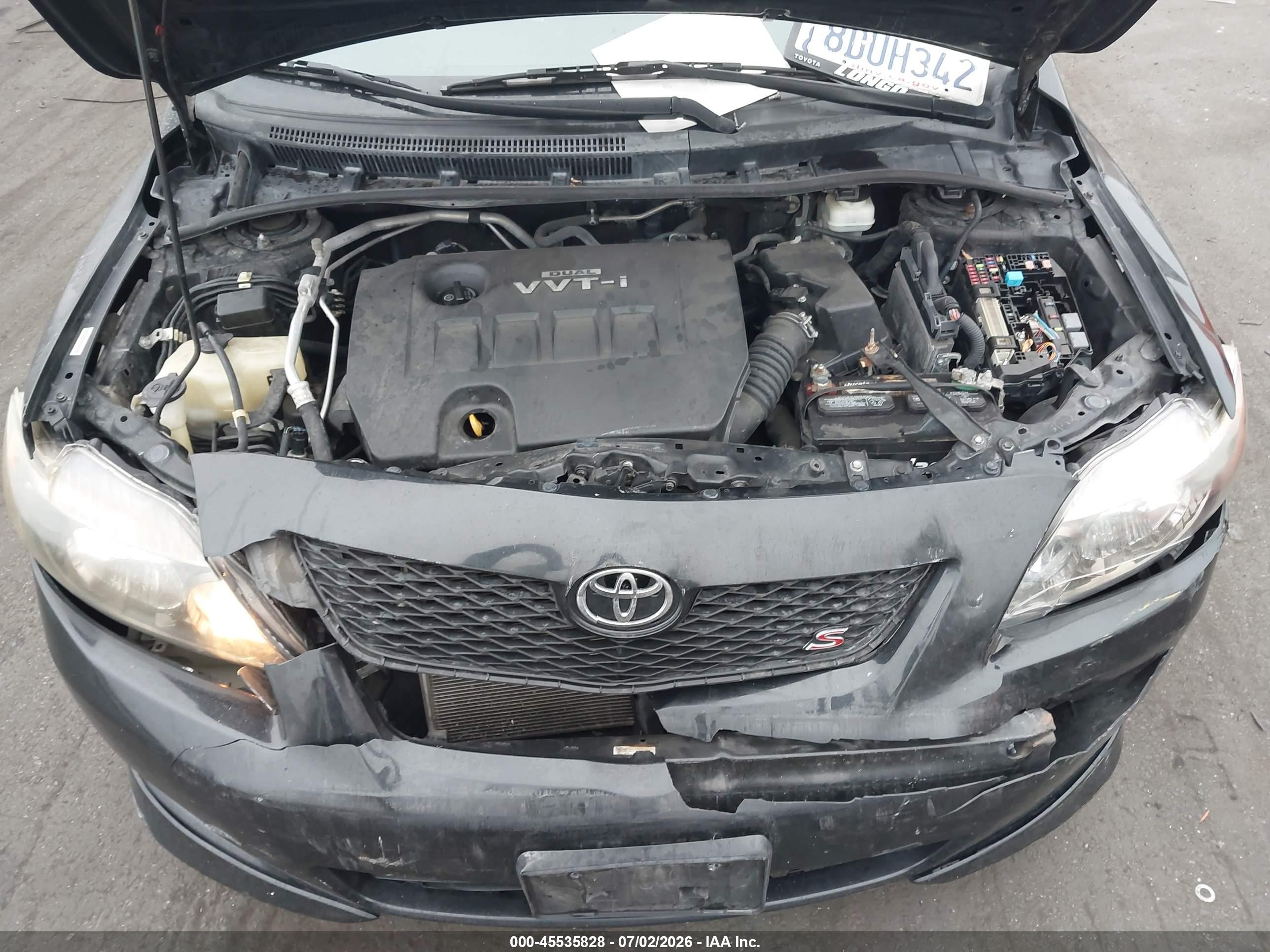 2010 Toyota Corolla S Black vin: 1NXBU4EE3AZ231392