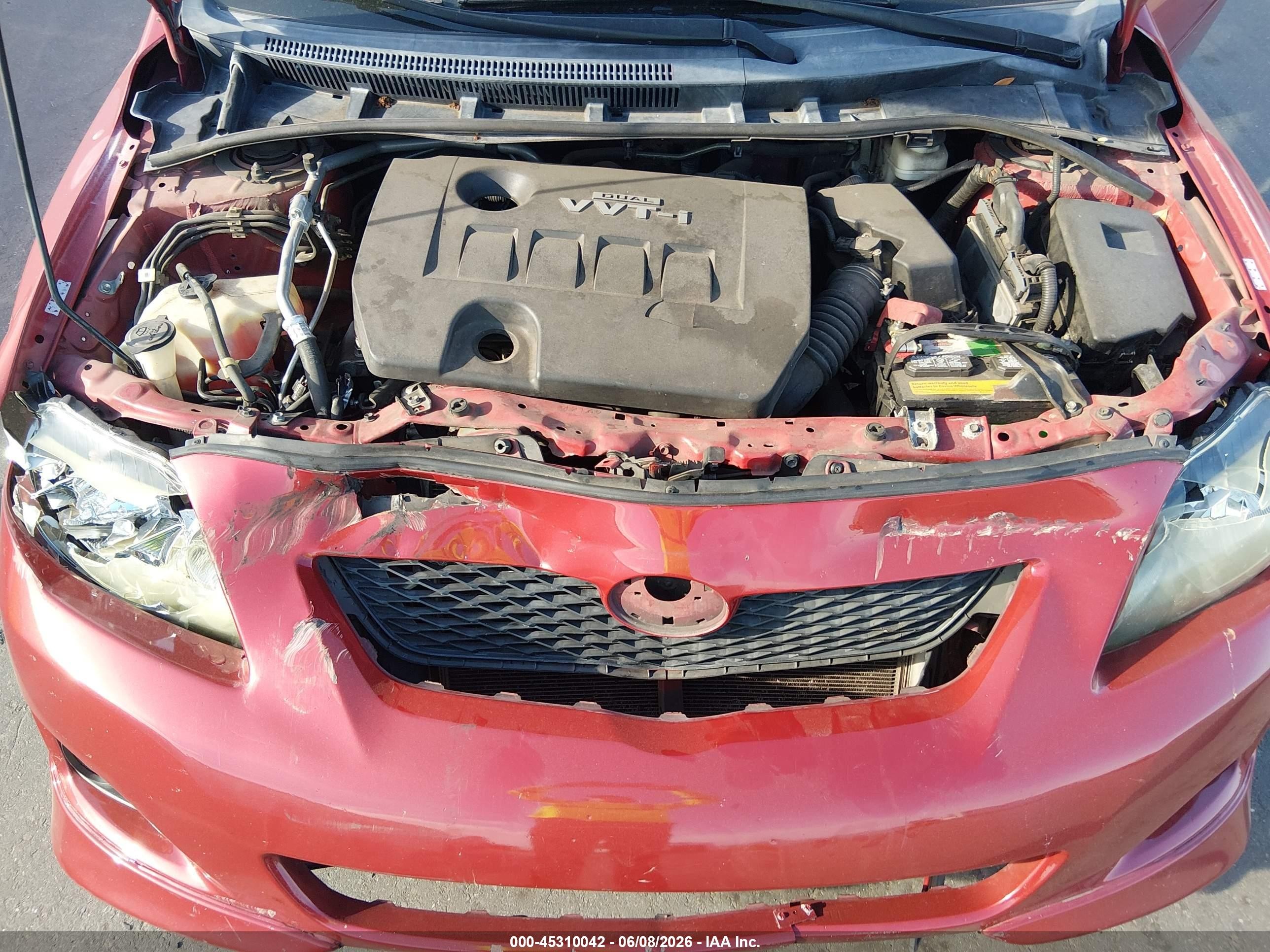 2010 Toyota Corolla S Red vin: 1NXBU4EE3AZ293858