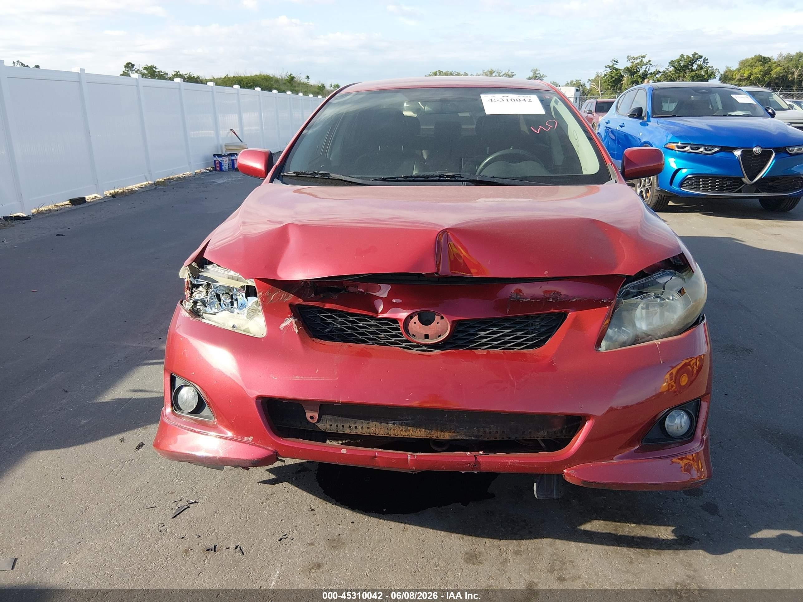 2010 Toyota Corolla S Red vin: 1NXBU4EE3AZ293858