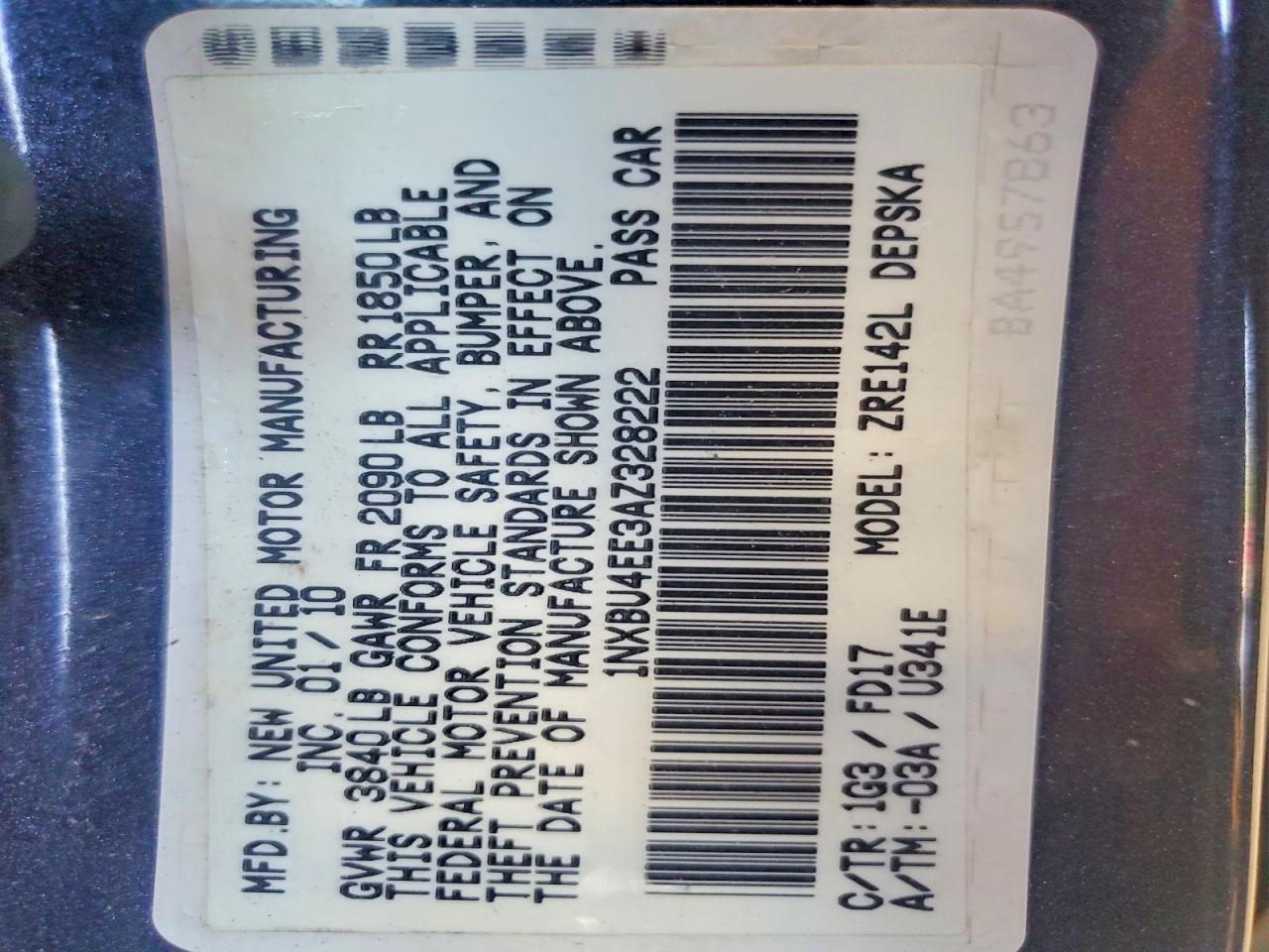 2010 Toyota Corolla S Charcoal vin: 1NXBU4EE3AZ328222