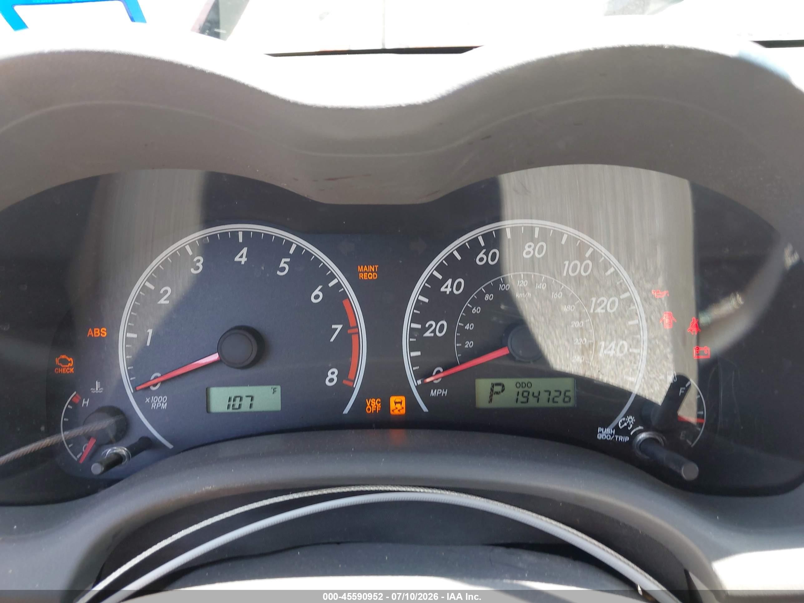 2010 Toyota Corolla Le Красный vin: 1NXBU4EE3AZ347160
