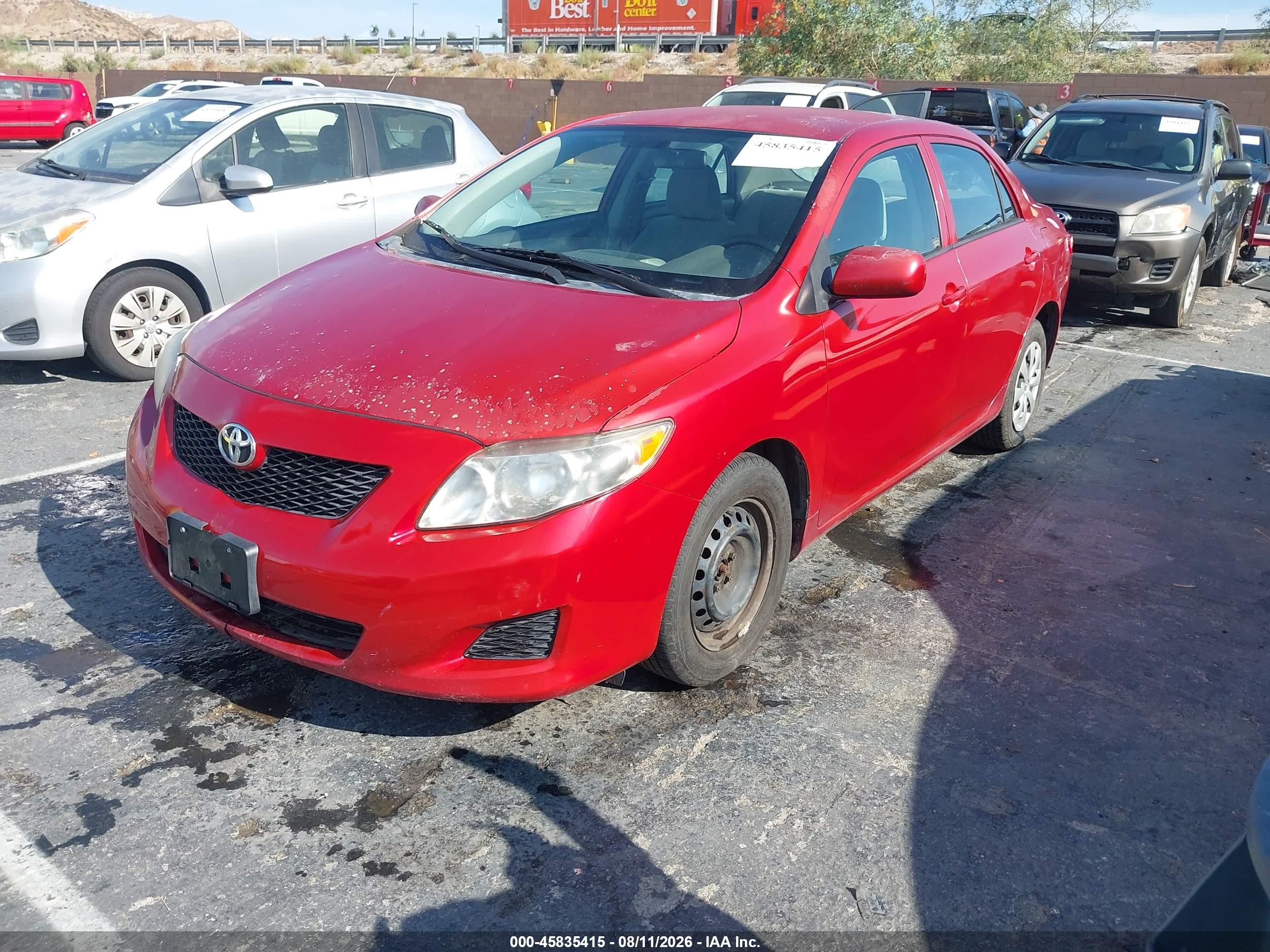2010 Toyota Corolla Le Red vin: 1NXBU4EE3AZ375668
