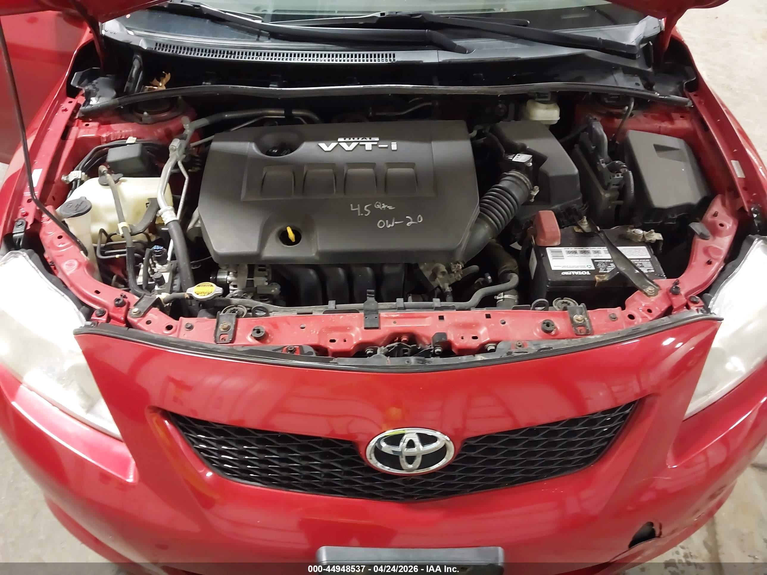 2010 Toyota Corolla Le Red vin: 1NXBU4EE4AZ177214