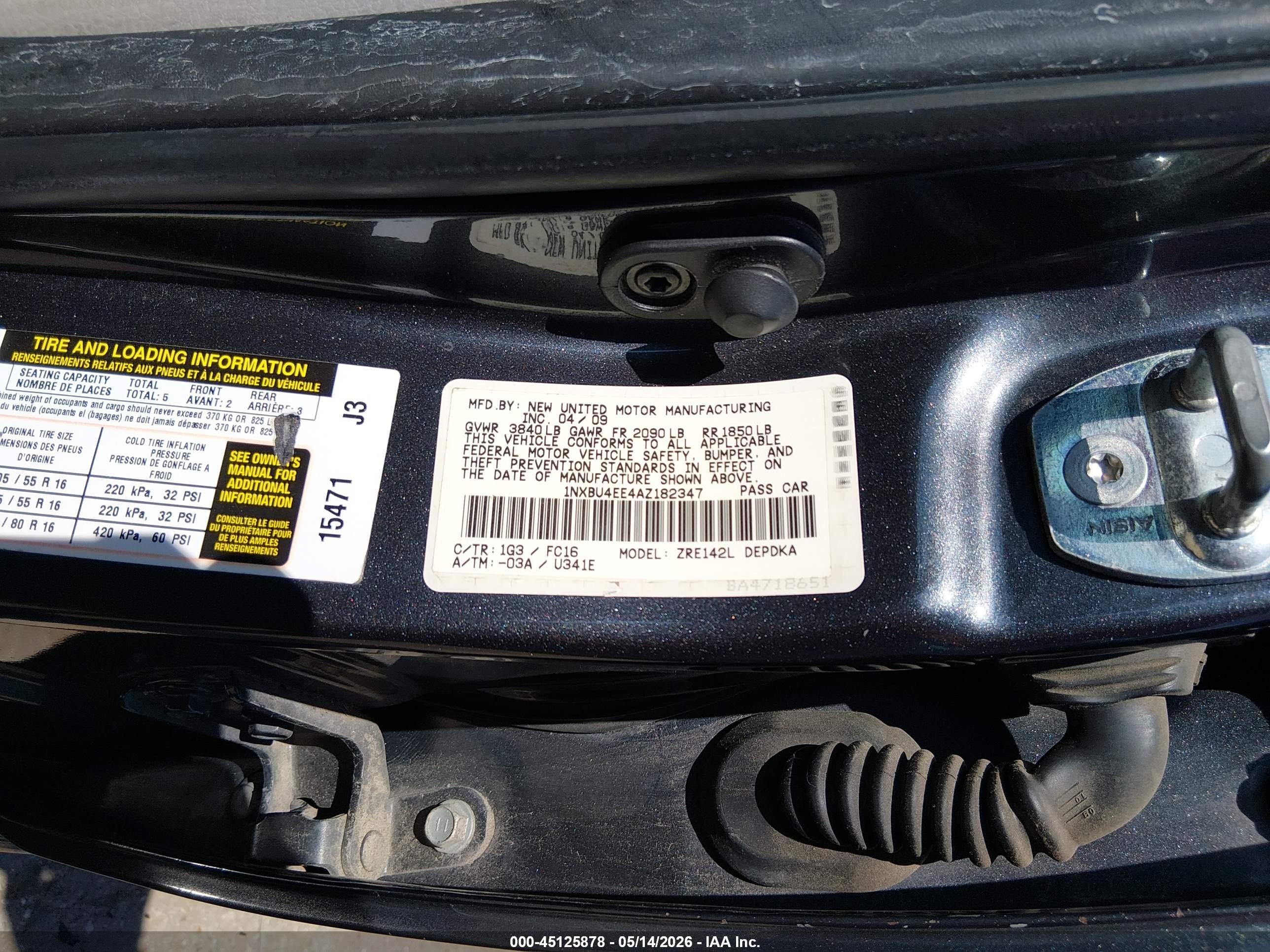 2010 Toyota Corolla Le Gray vin: 1NXBU4EE4AZ182347