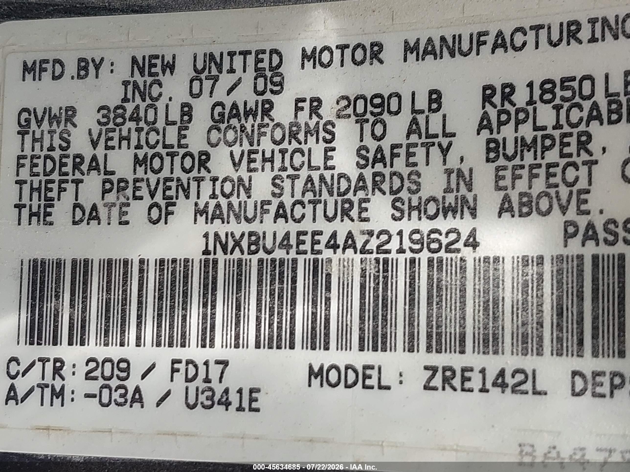 2010 Toyota Corolla S Black vin: 1NXBU4EE4AZ219624