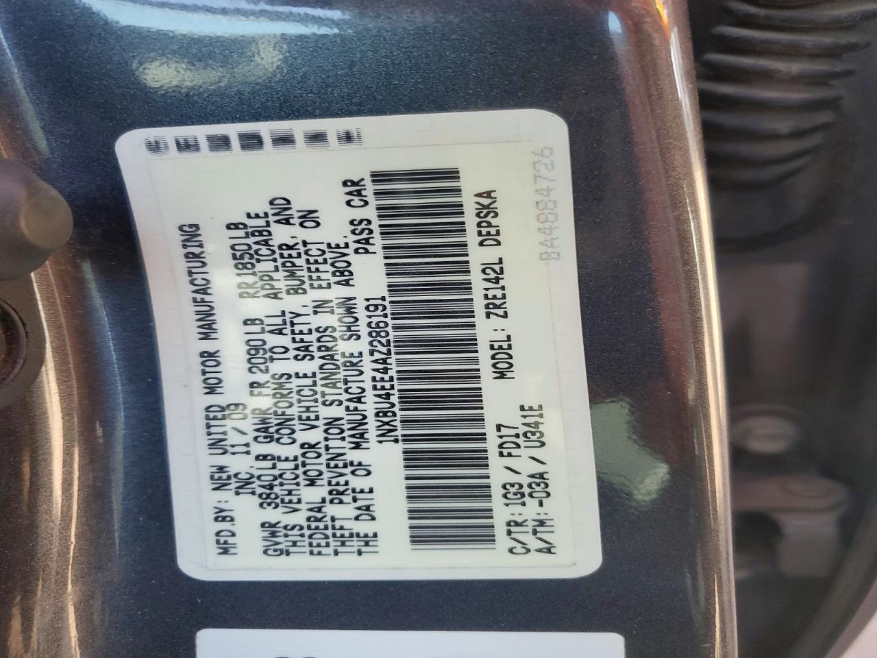 2010 Toyota Corolla S Charcoal vin: 1NXBU4EE4AZ286191