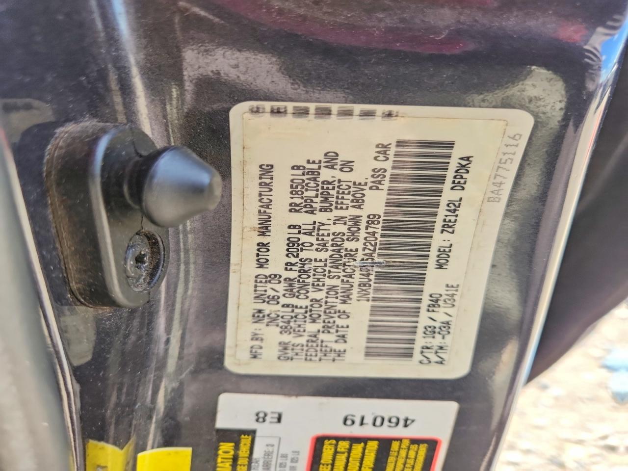 2010 Toyota Corolla Base Gray vin: 1NXBU4EE5AZ204789