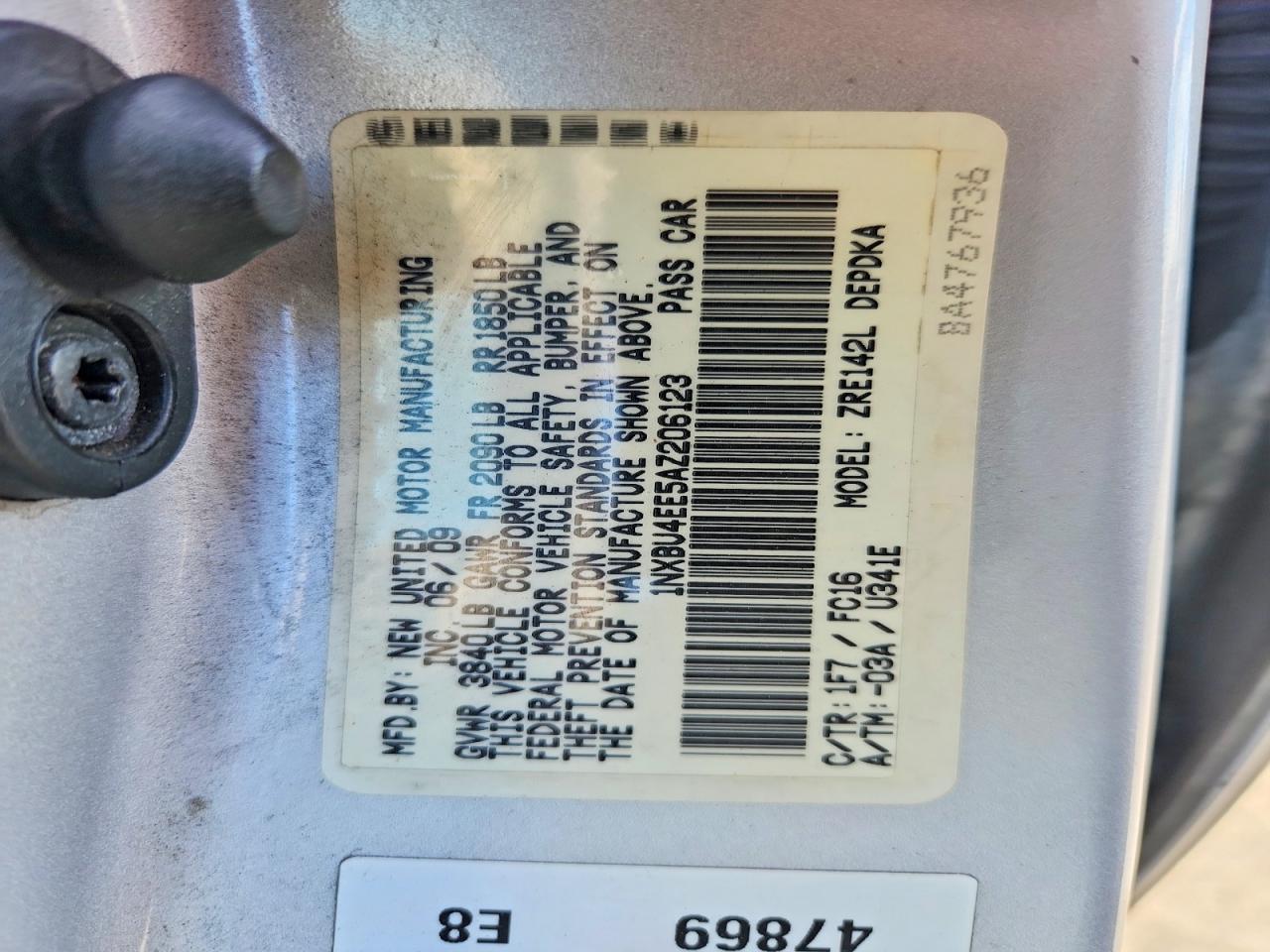 2010 Toyota Corolla Le Silver vin: 1NXBU4EE5AZ206123