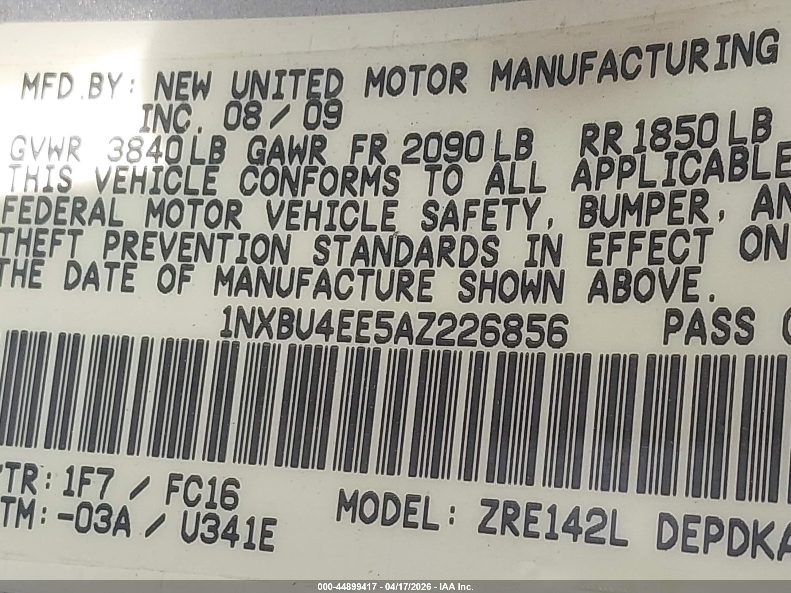 2010 Toyota Corolla Le Silver vin: 1NXBU4EE5AZ226856