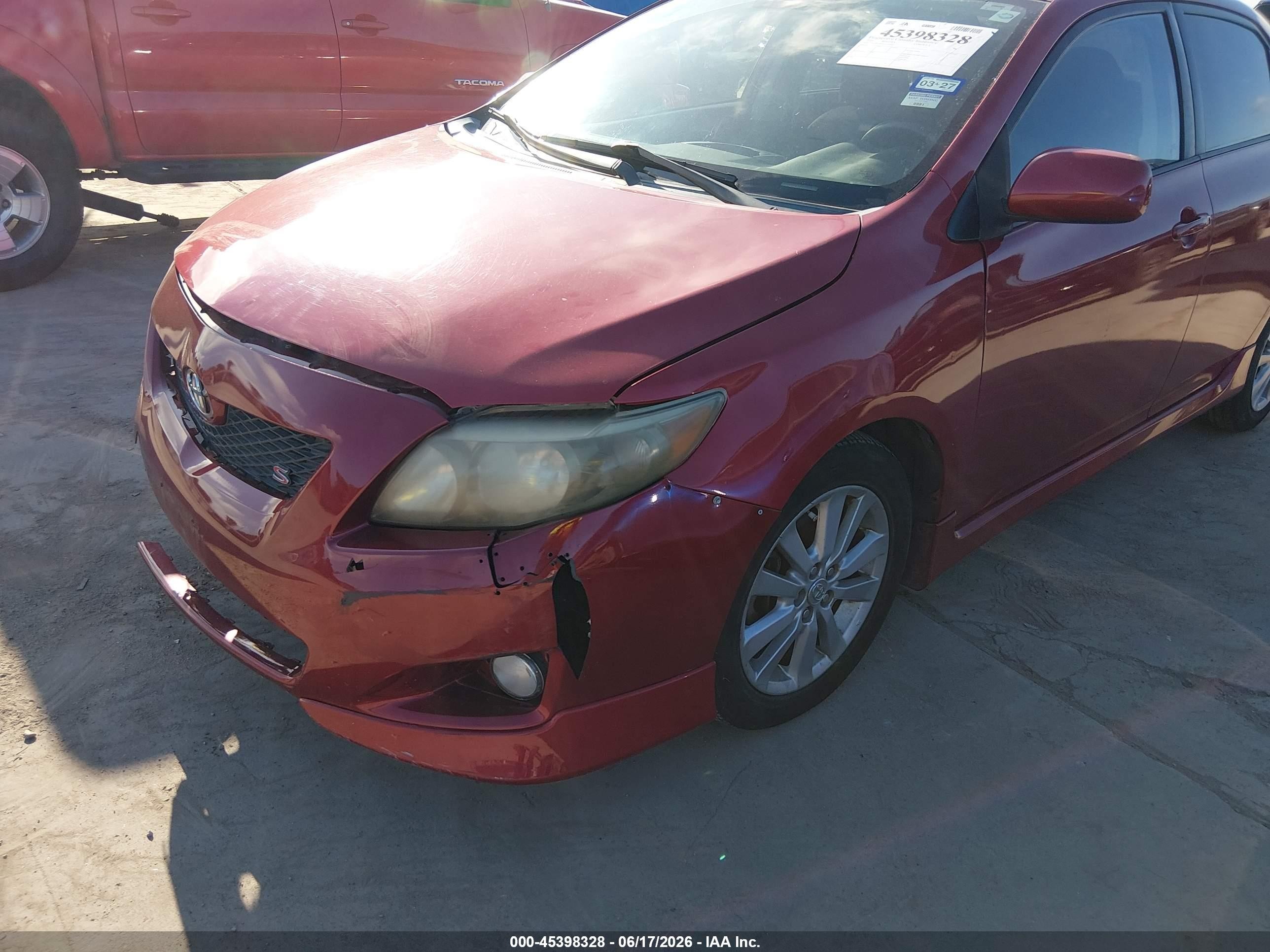 2010 Toyota Corolla S Burgundy vin: 1NXBU4EE5AZ231491