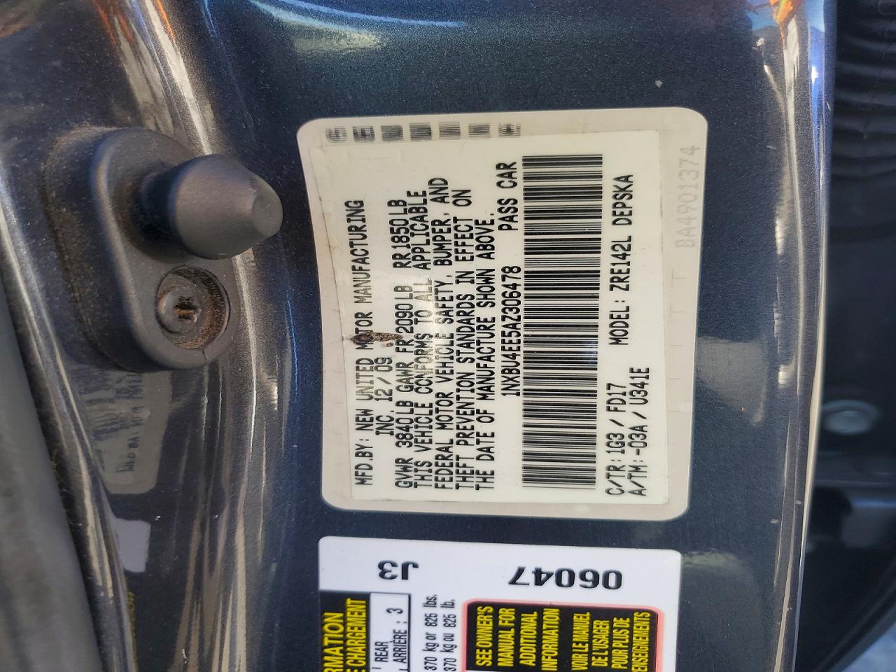 2010 Toyota Corolla S Charcoal vin: 1NXBU4EE5AZ306478