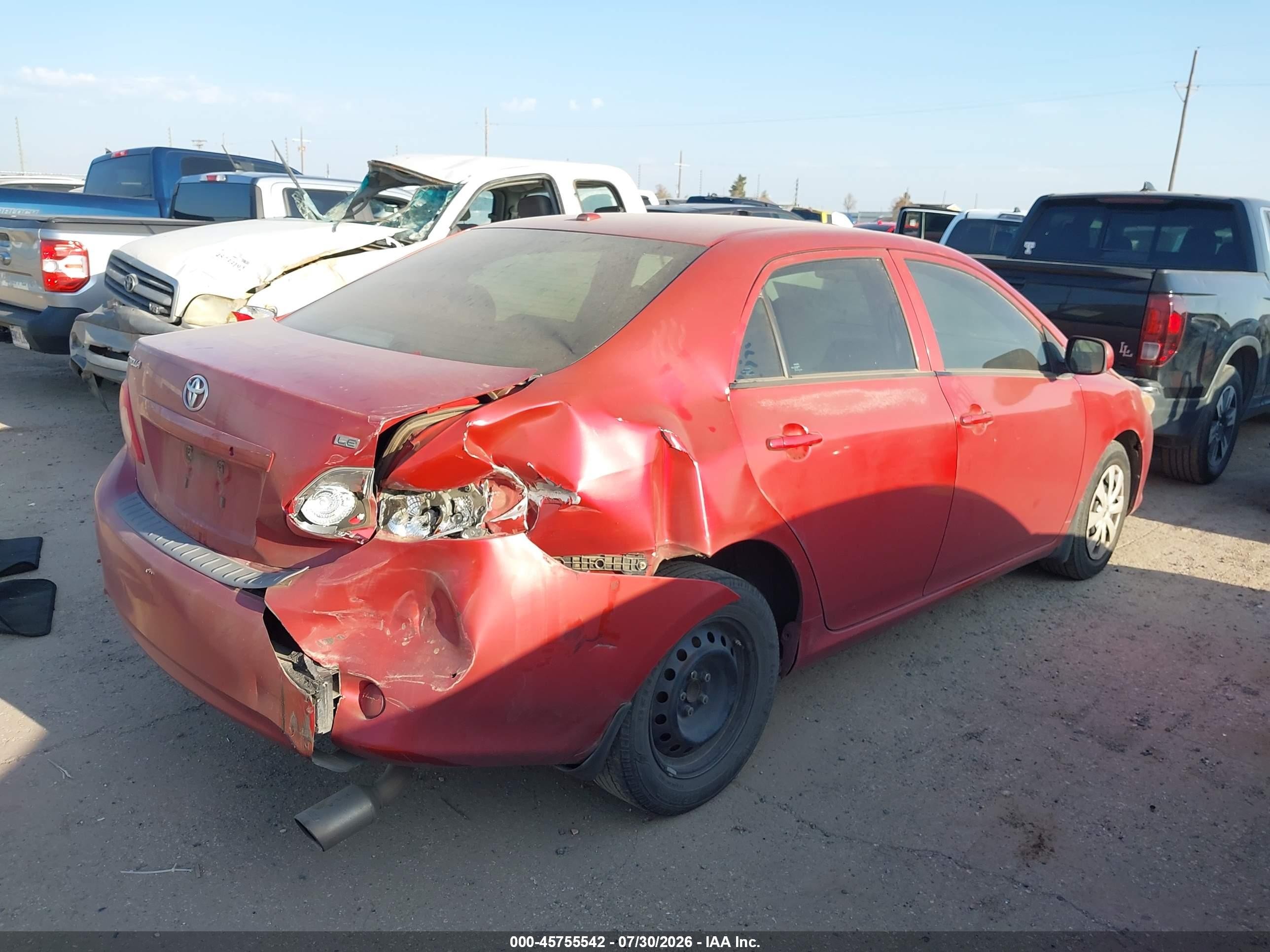 2010 Toyota Corolla Le Maroon vin: 1NXBU4EE6AZ257226