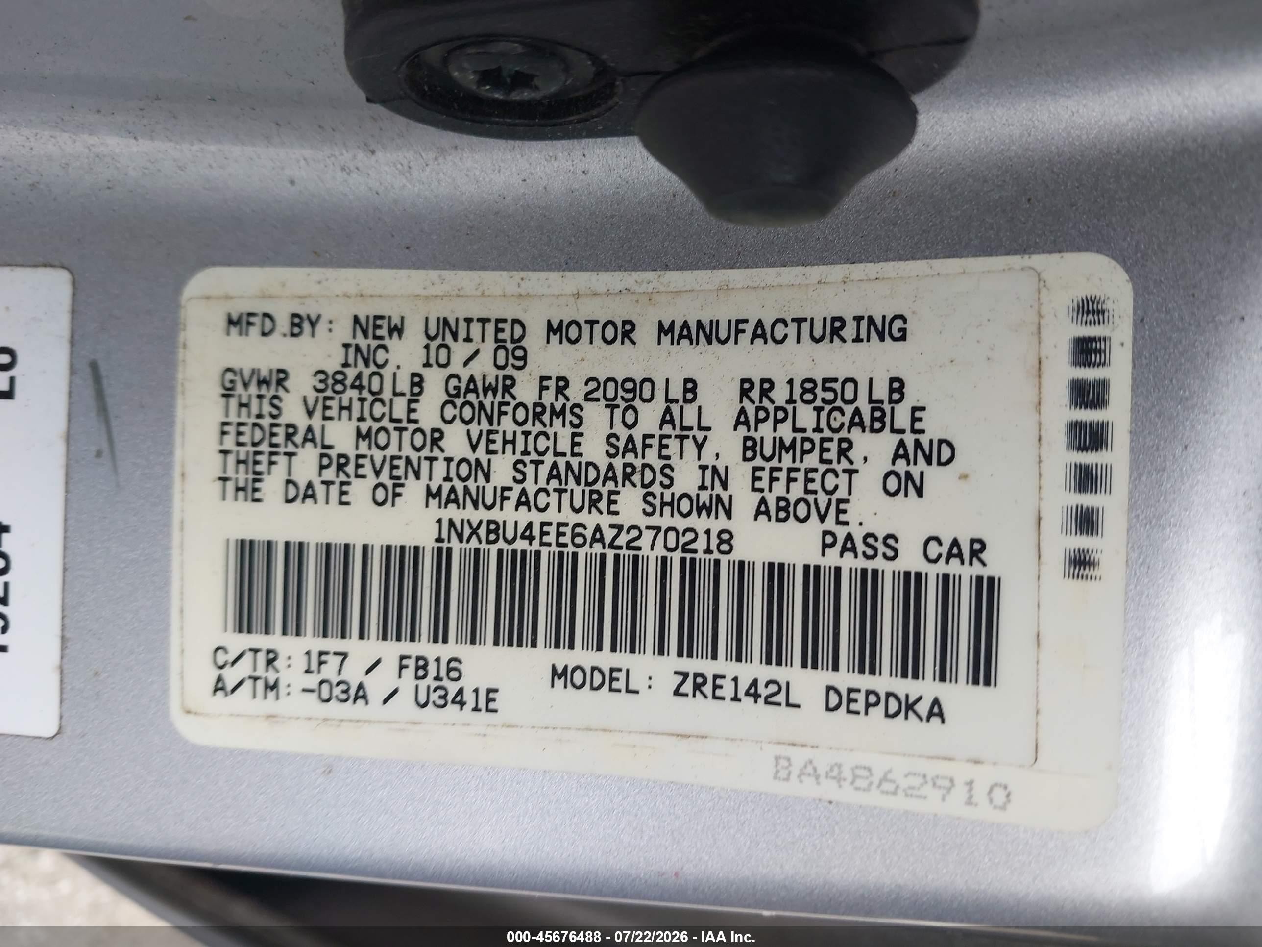 2010 Toyota Corolla   Silver vin: 1NXBU4EE6AZ270218