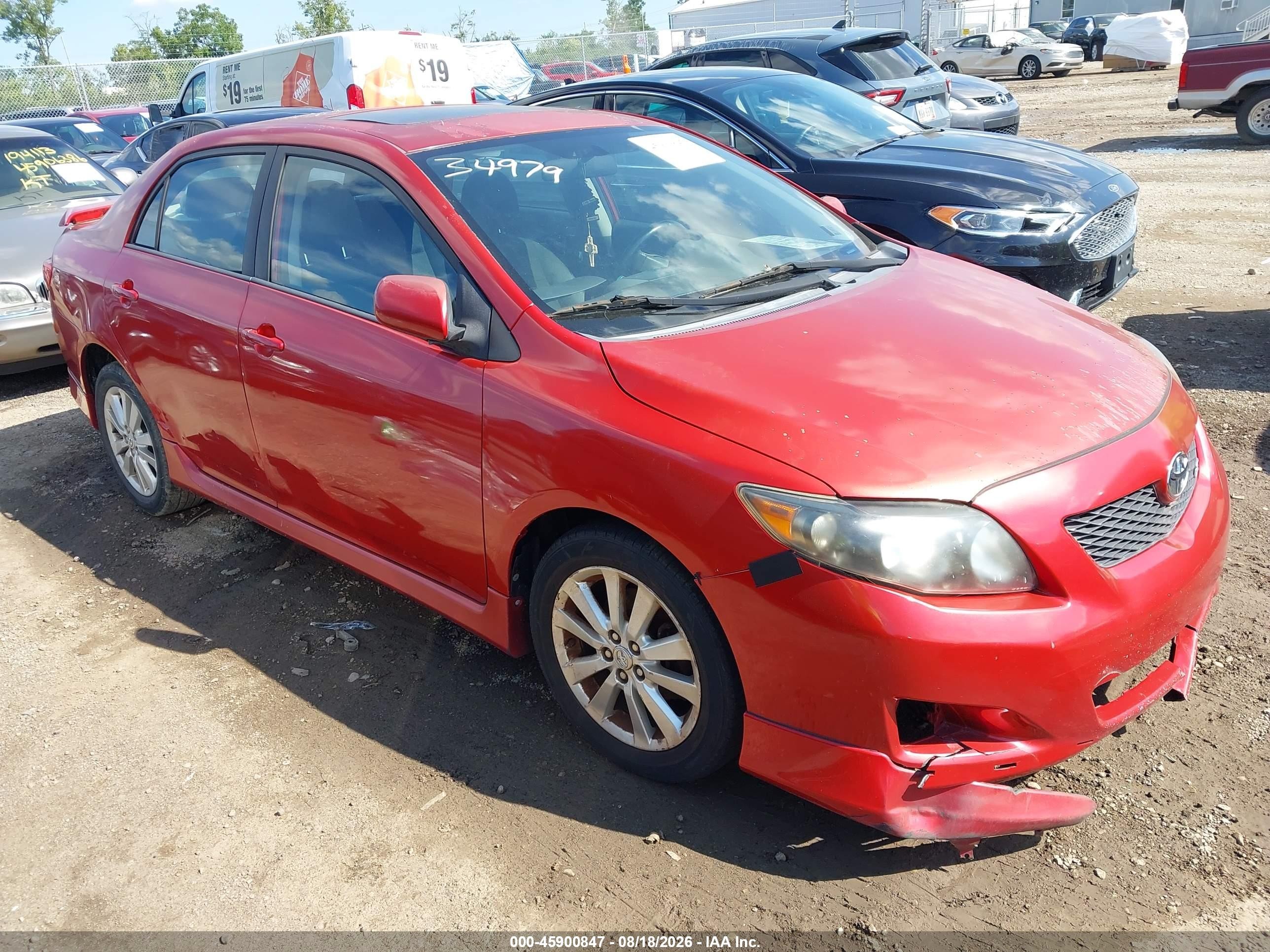 2010 Toyota Corolla S Burgundy vin: 1NXBU4EE6AZ343393