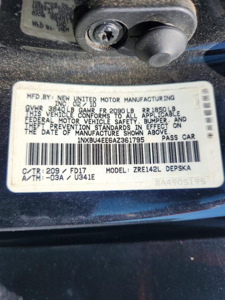 2010 Toyota Corolla S Black vin: 1NXBU4EE6AZ361795
