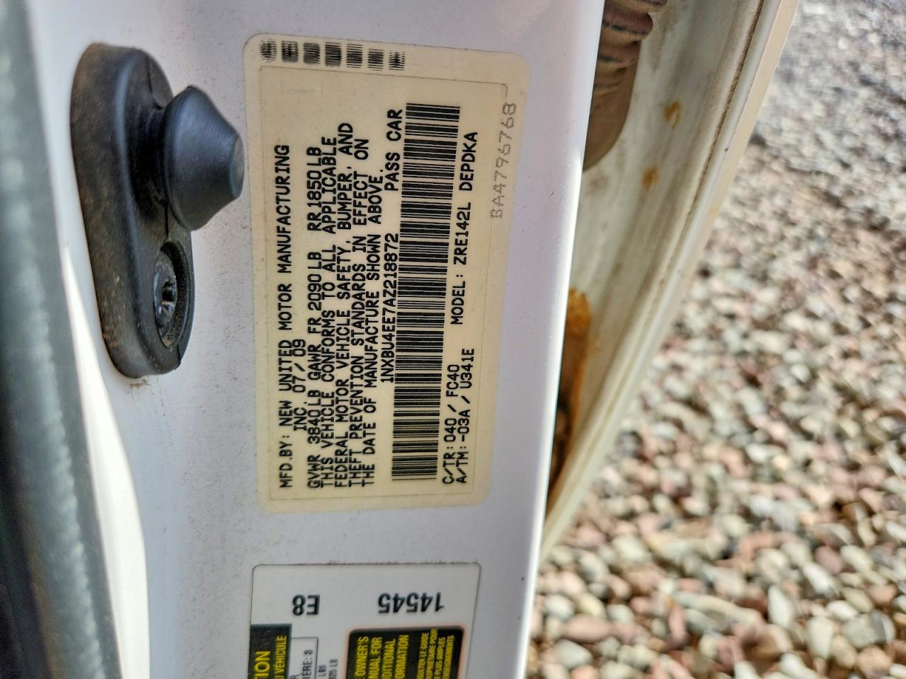 2010 Toyota Corolla Le White vin: 1NXBU4EE7AZ218872