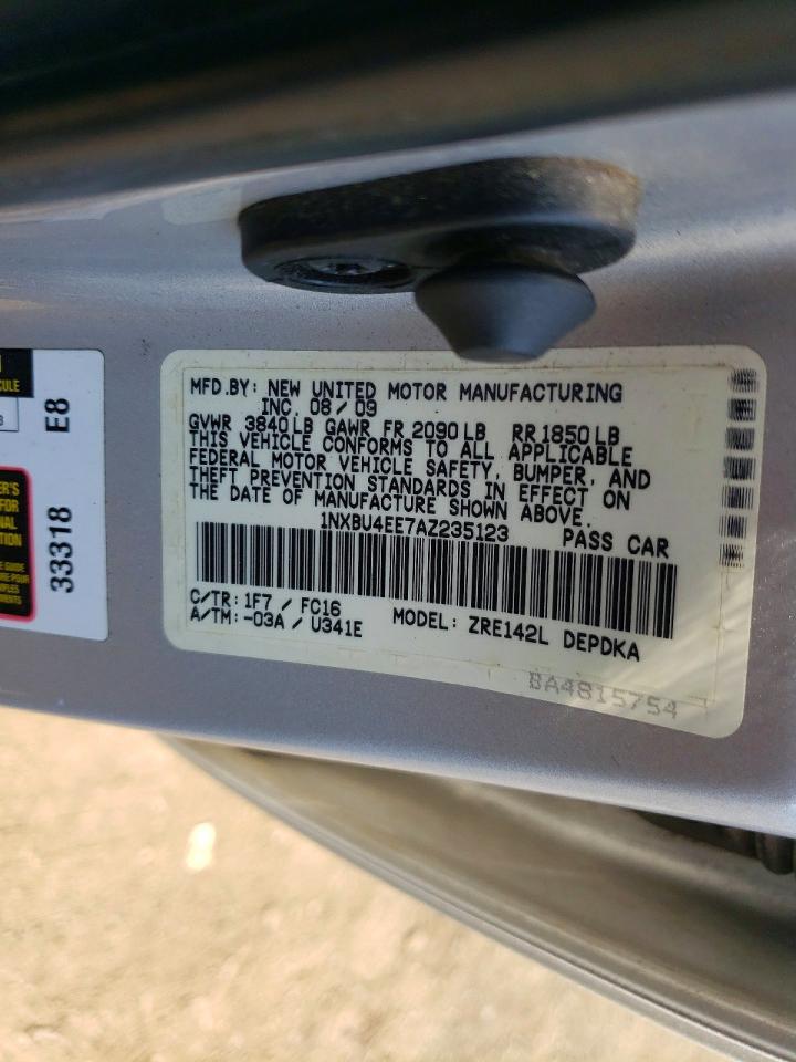 2010 Toyota Corolla Le Silver vin: 1NXBU4EE7AZ235123