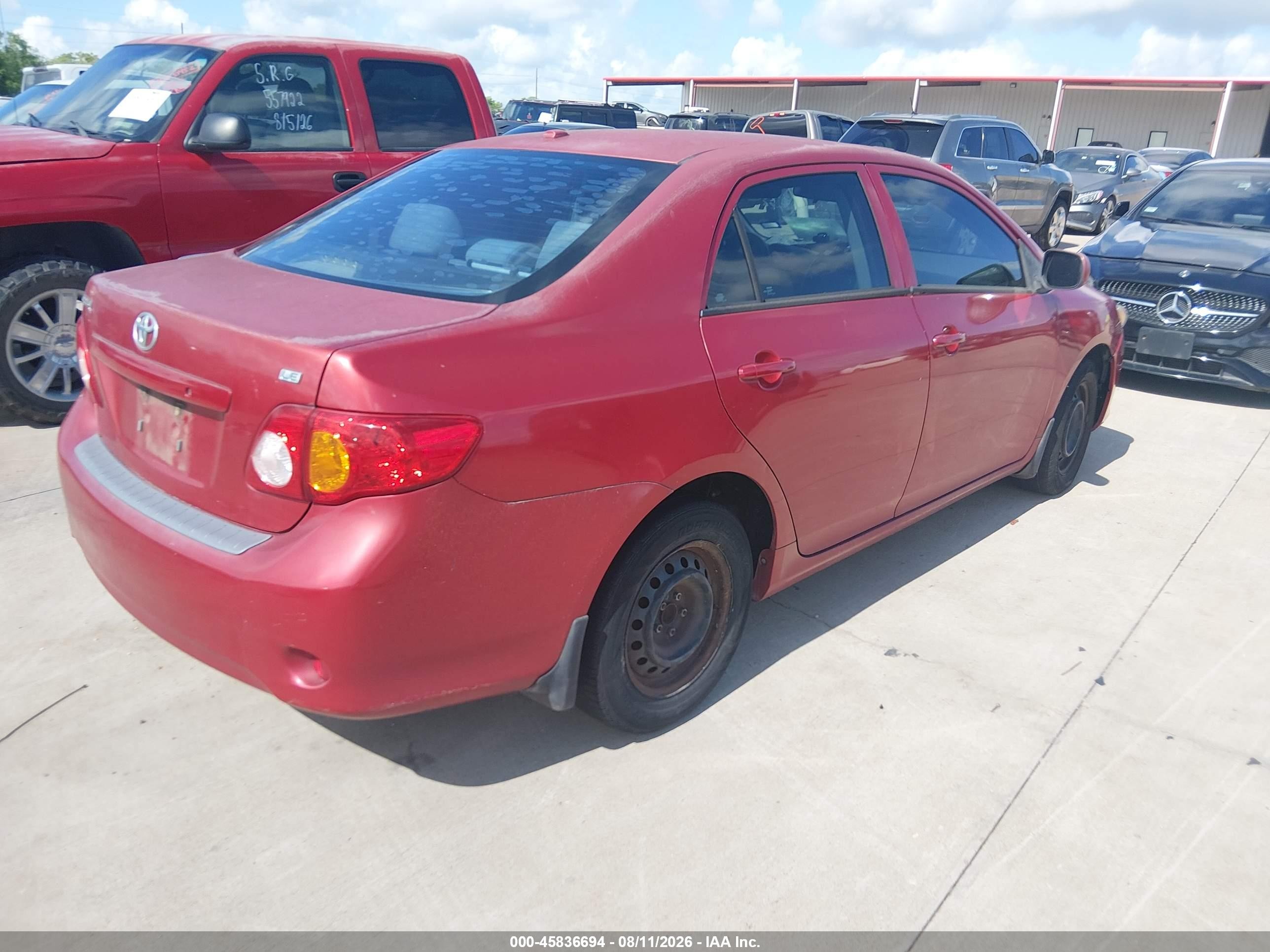 2010 Toyota Corolla Le Red vin: 1NXBU4EE7AZ256246