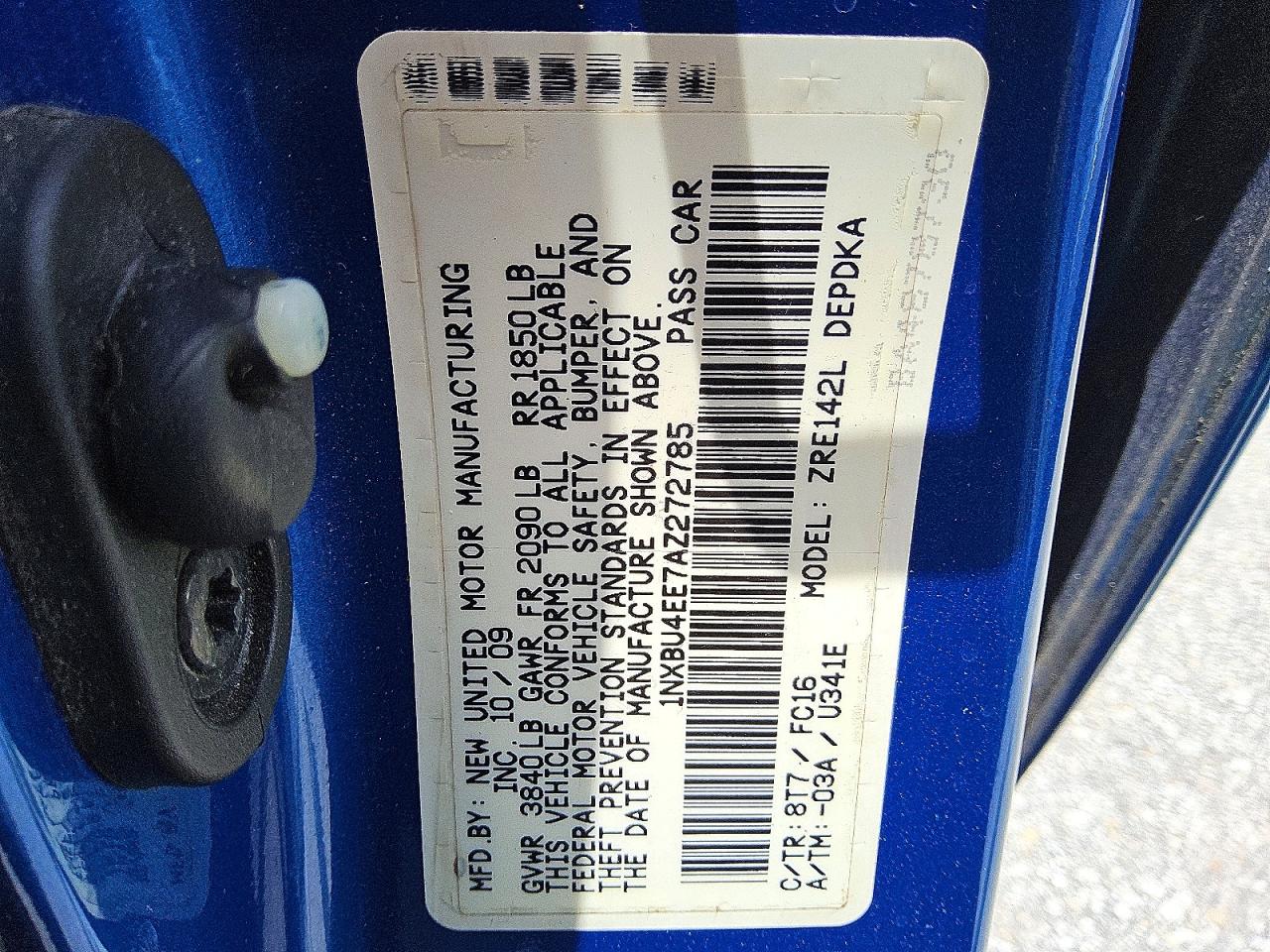 2010 Toyota Corolla Le Blue vin: 1NXBU4EE7AZ272785