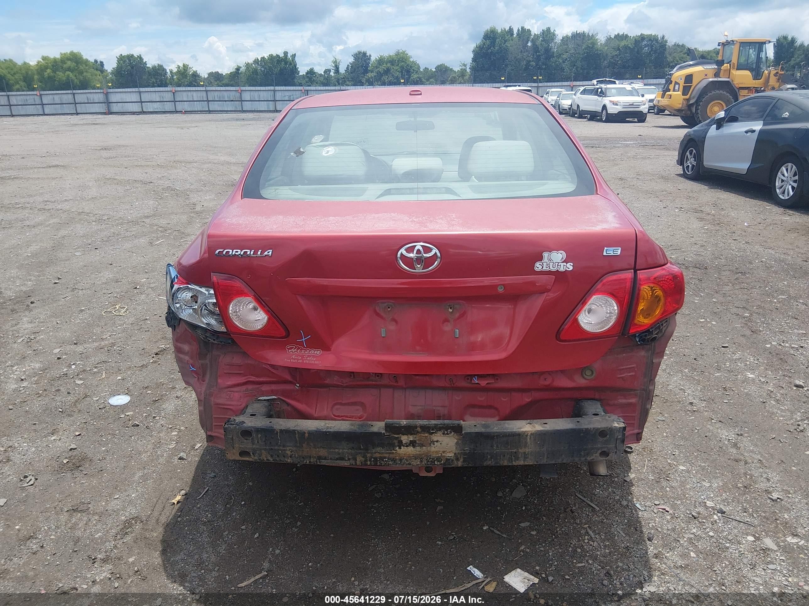 2010 Toyota Corolla Le Red vin: 1NXBU4EE7AZ304280