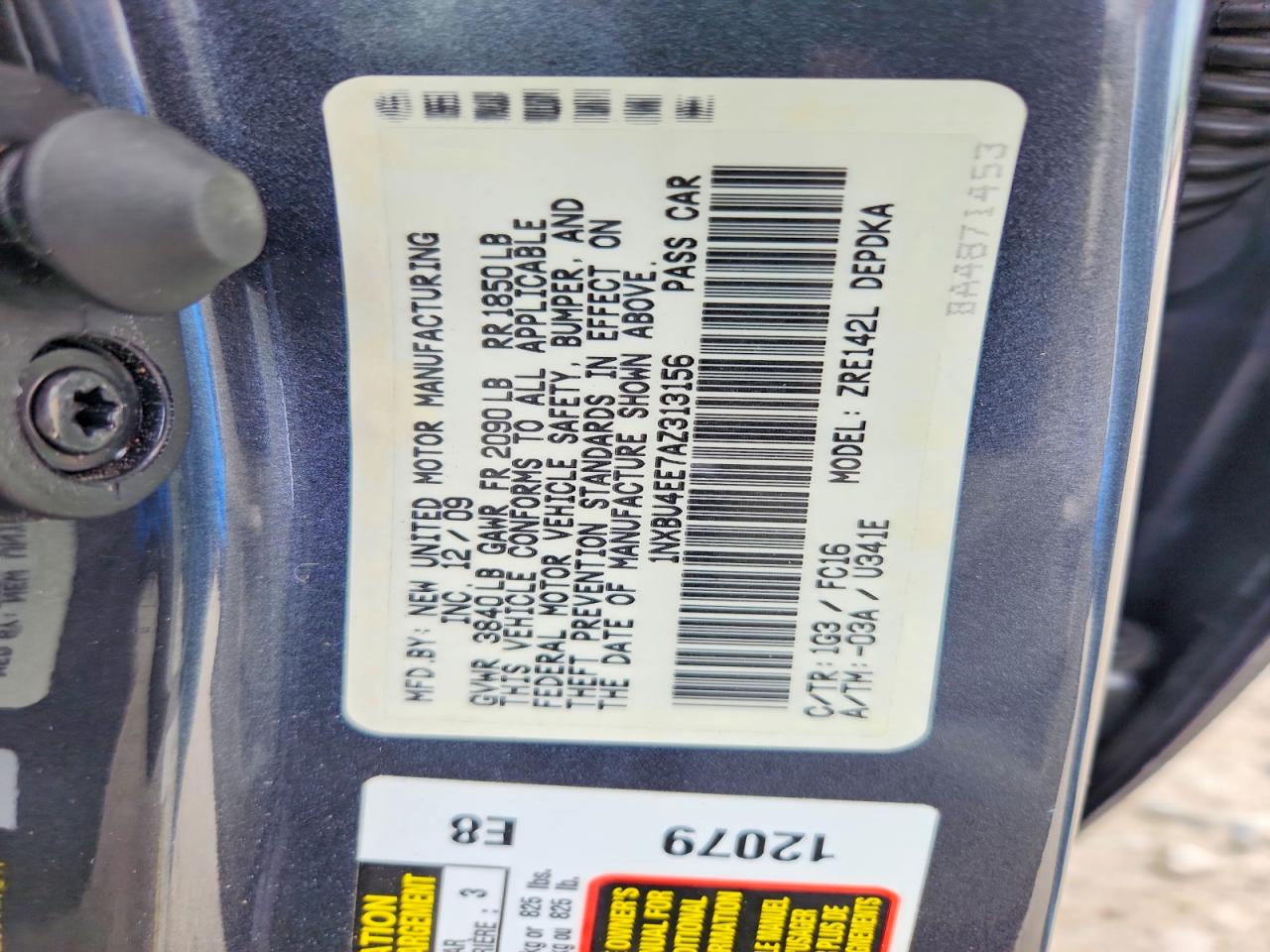 2010 Toyota Corolla Le Gray vin: 1NXBU4EE7AZ313156