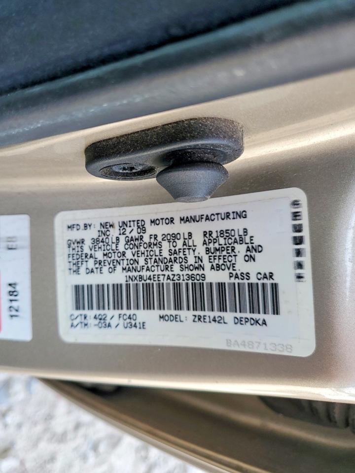 2010 Toyota Corolla Le Beige vin: 1NXBU4EE7AZ313609