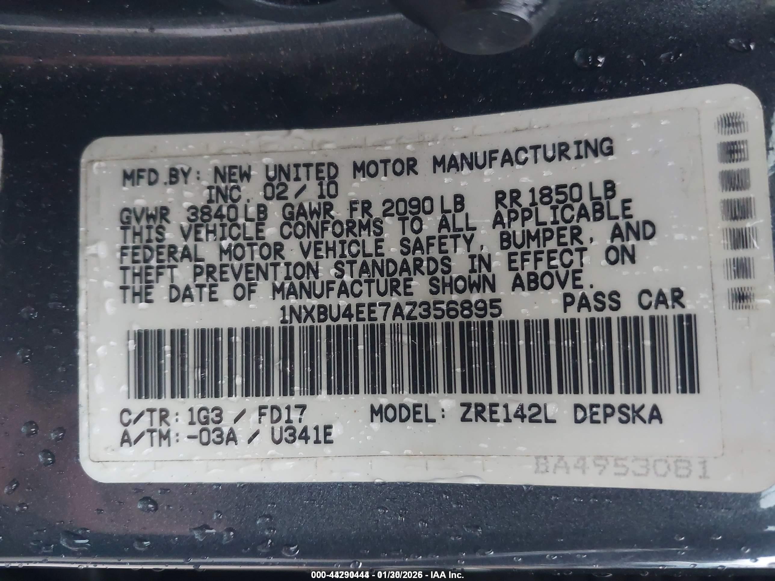 2010 Toyota Corolla S Gray vin: 1NXBU4EE7AZ356895