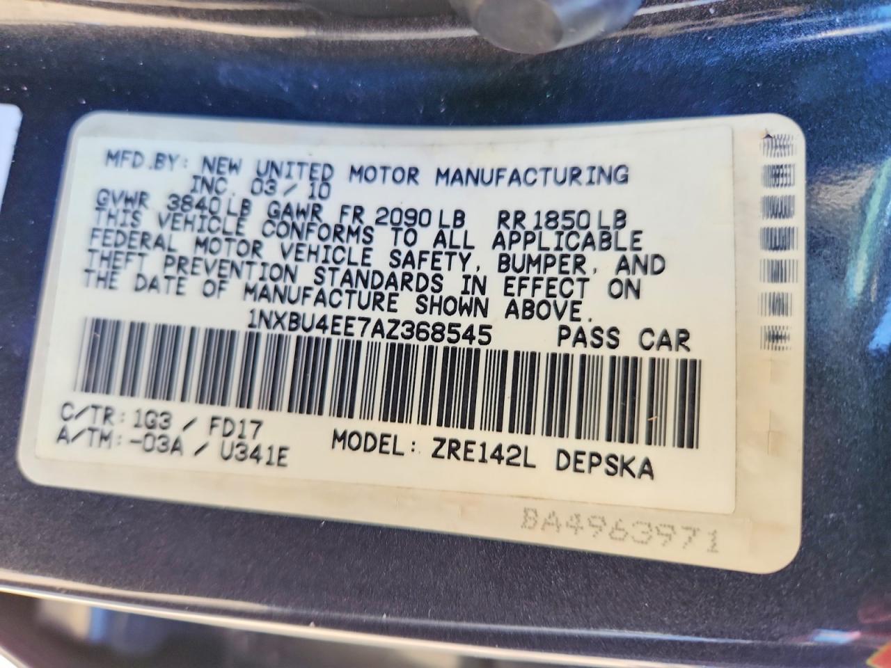 2010 Toyota Corolla S Charcoal vin: 1NXBU4EE7AZ368545