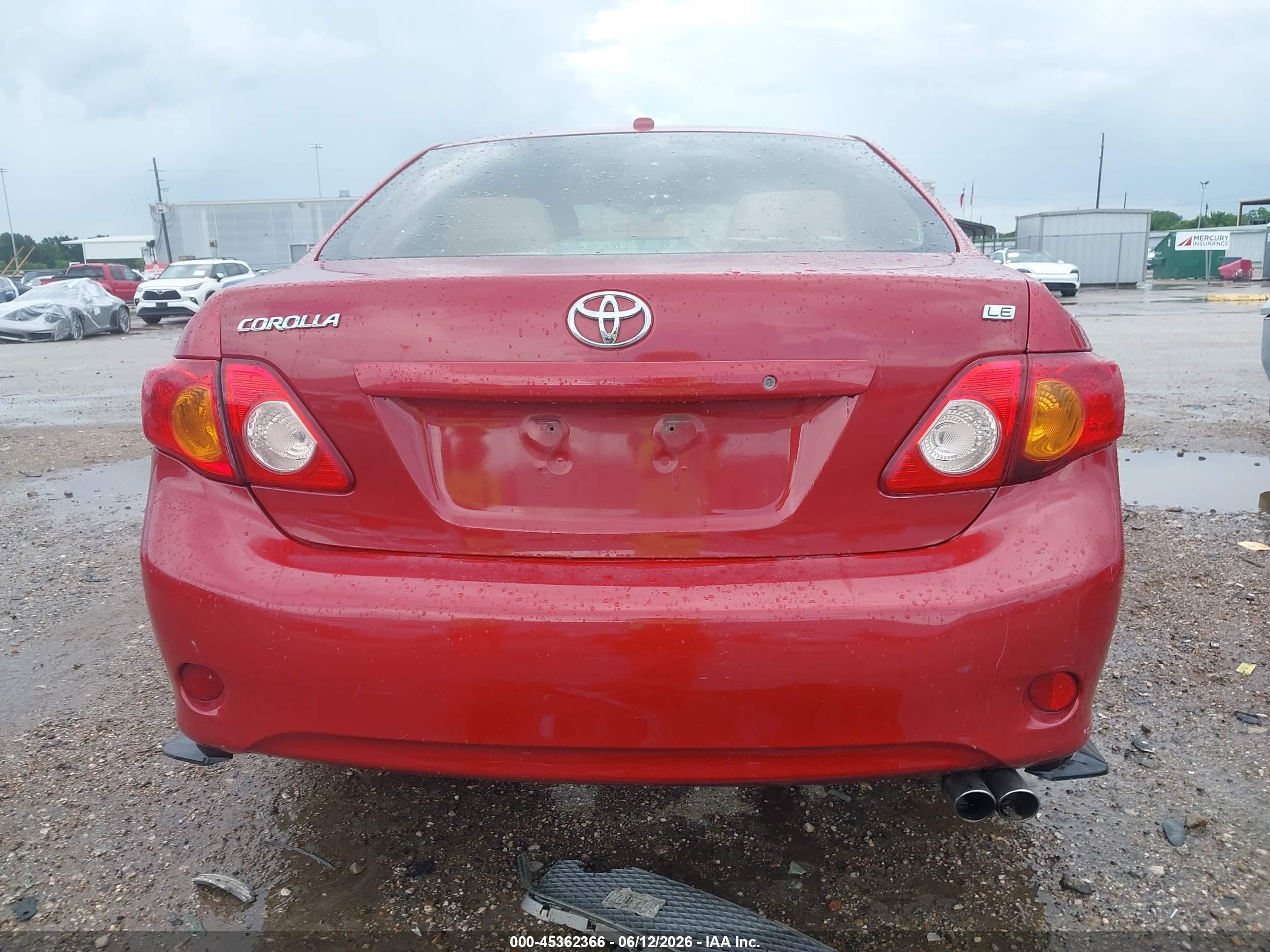 2010 Toyota Corolla Le Красный vin: 1NXBU4EE7AZ369758