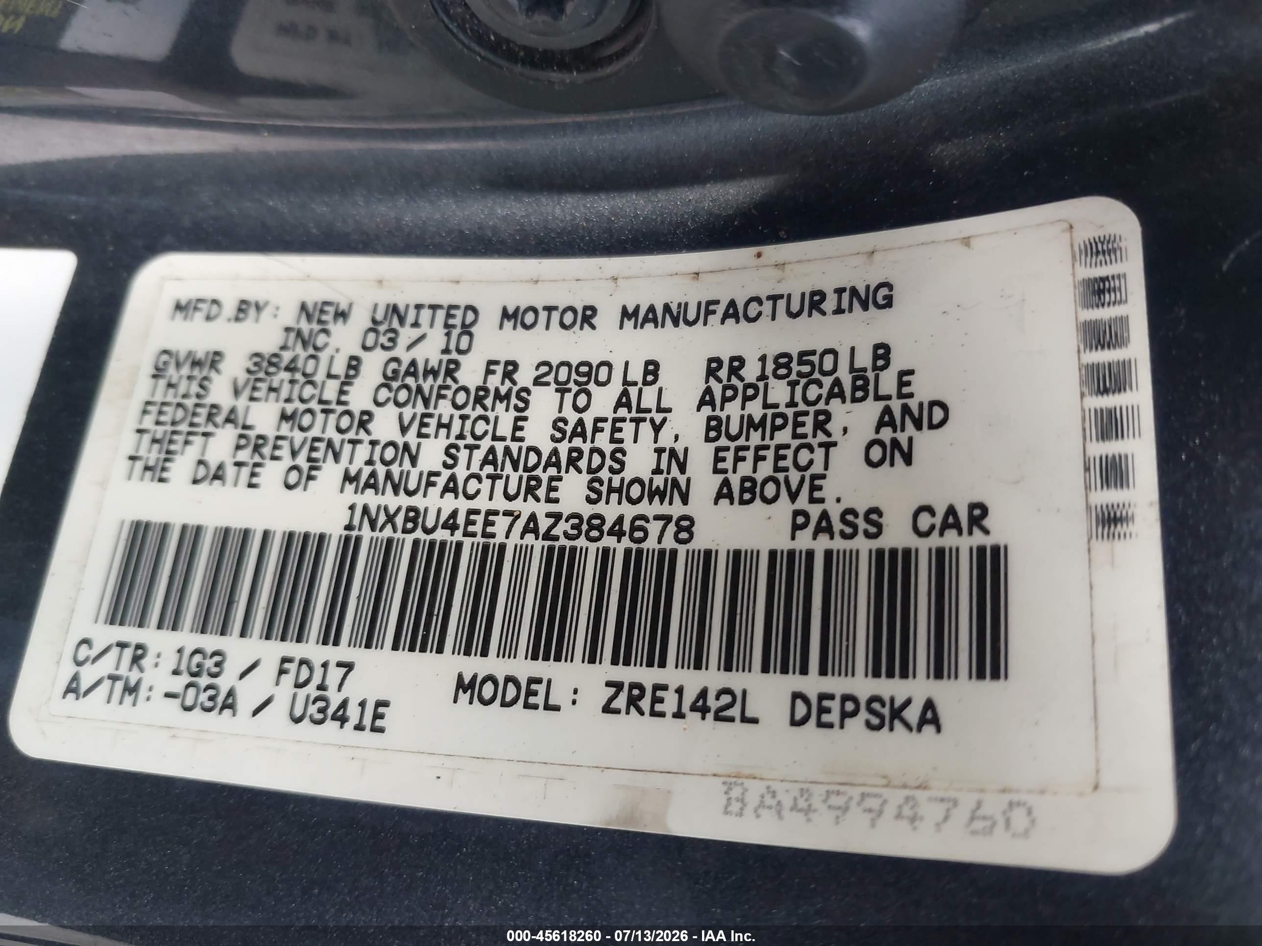 2010 Toyota Corolla S Gray vin: 1NXBU4EE7AZ384678