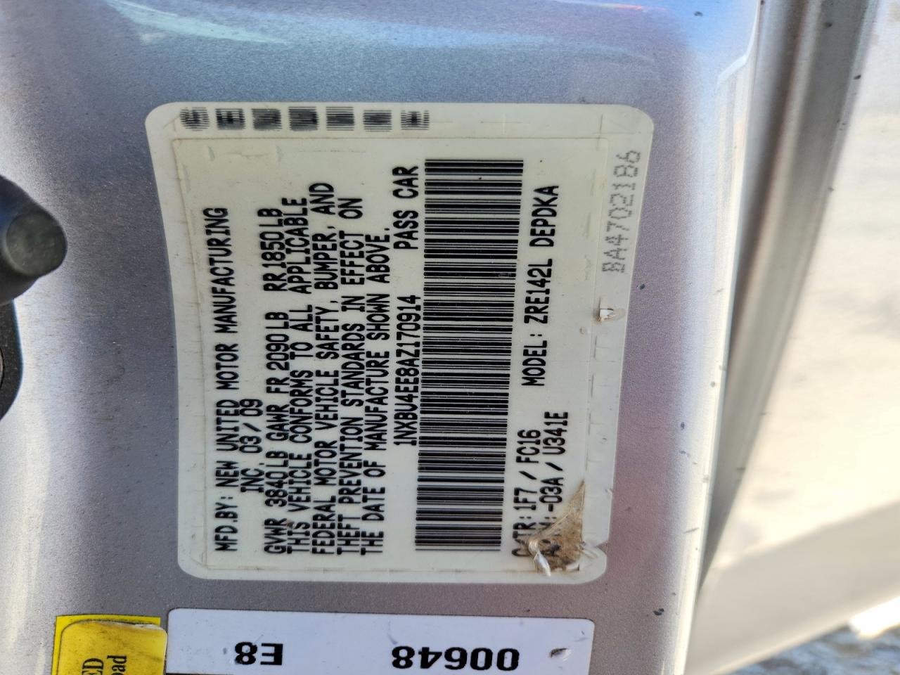 2010 Toyota Corolla Le Silver vin: 1NXBU4EE8AZ170914