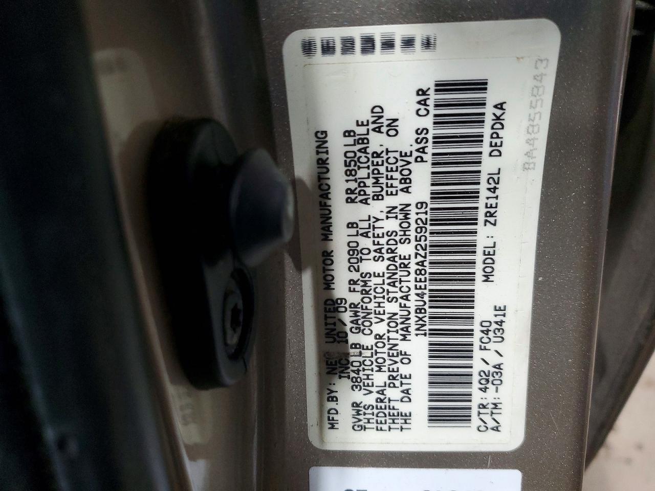 2010 Toyota Corolla Le Tan vin: 1NXBU4EE8AZ259219
