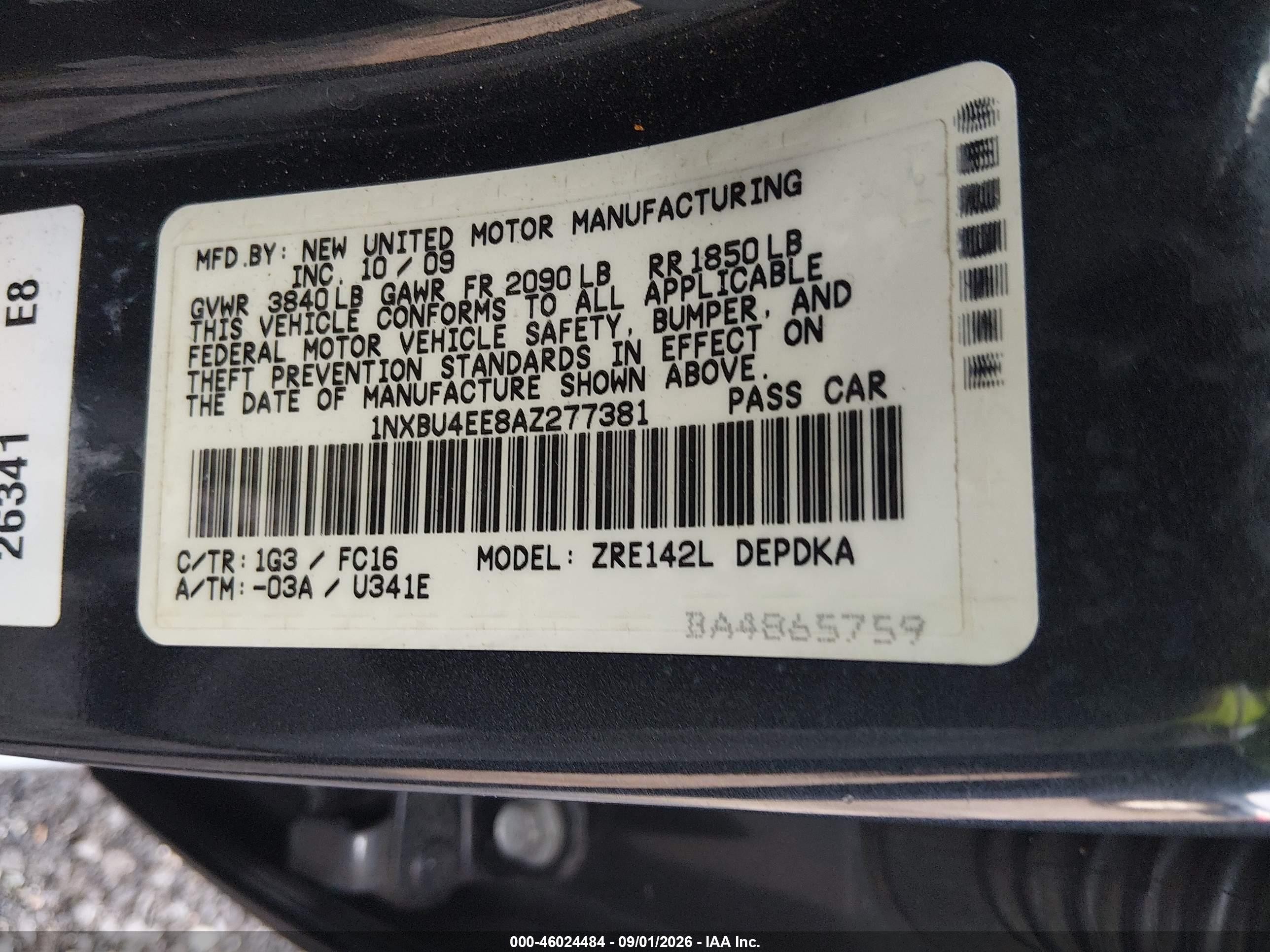 2010 Toyota Corolla Le Gray vin: 1NXBU4EE8AZ277381