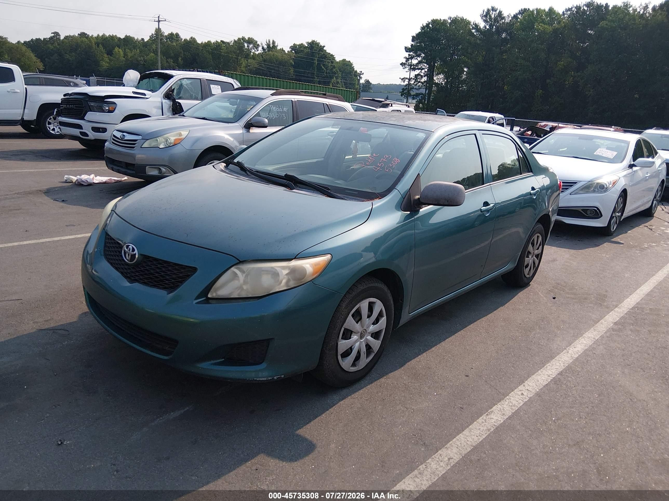 2010 Toyota Corolla Le Бирюзовый vin: 1NXBU4EE8AZ285562