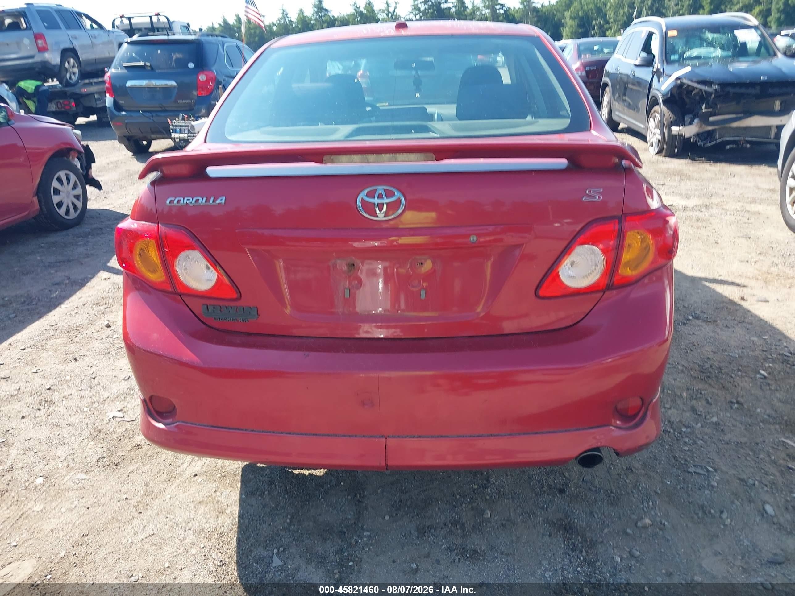 2010 Toyota Corolla S Red vin: 1NXBU4EE8AZ355173