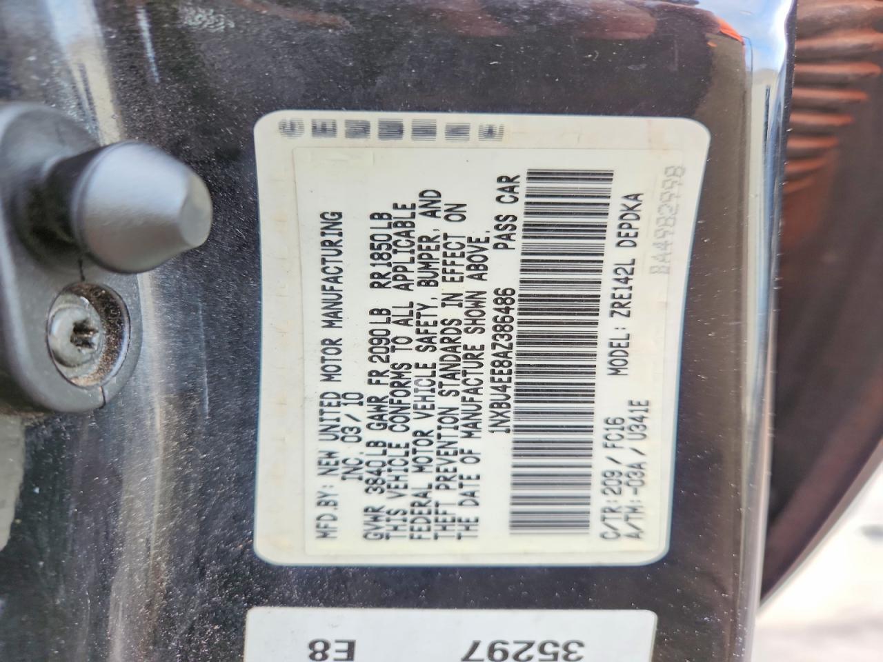 2010 Toyota Corolla Le Charcoal vin: 1NXBU4EE8AZ386486