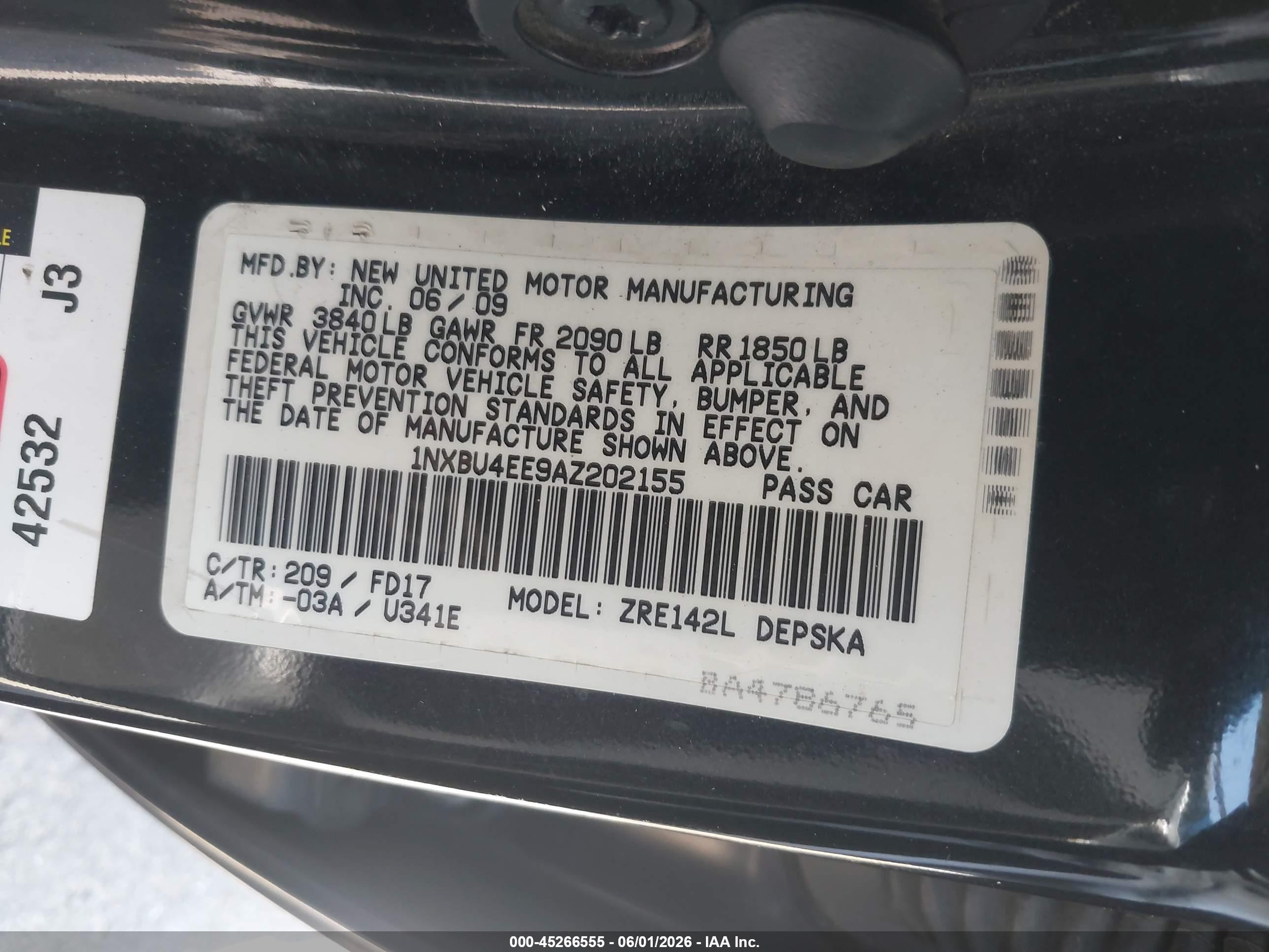 2010 Toyota Corolla S Black vin: 1NXBU4EE9AZ202155