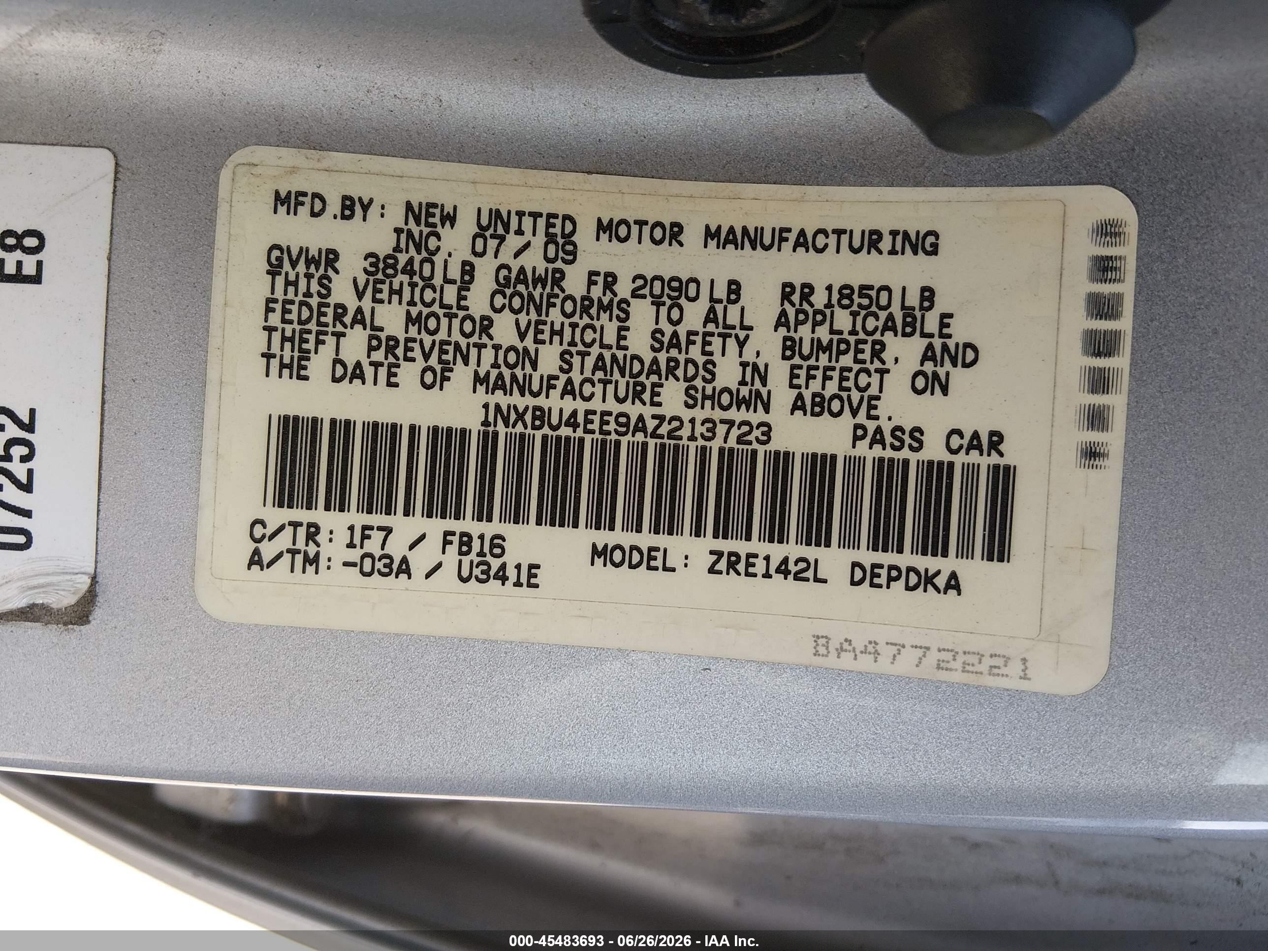 2010 Toyota Corolla   Silver vin: 1NXBU4EE9AZ213723