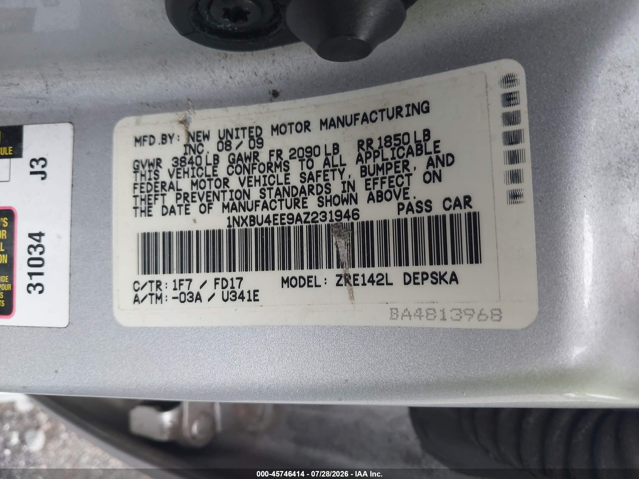 2010 Toyota Corolla S Silver vin: 1NXBU4EE9AZ231946