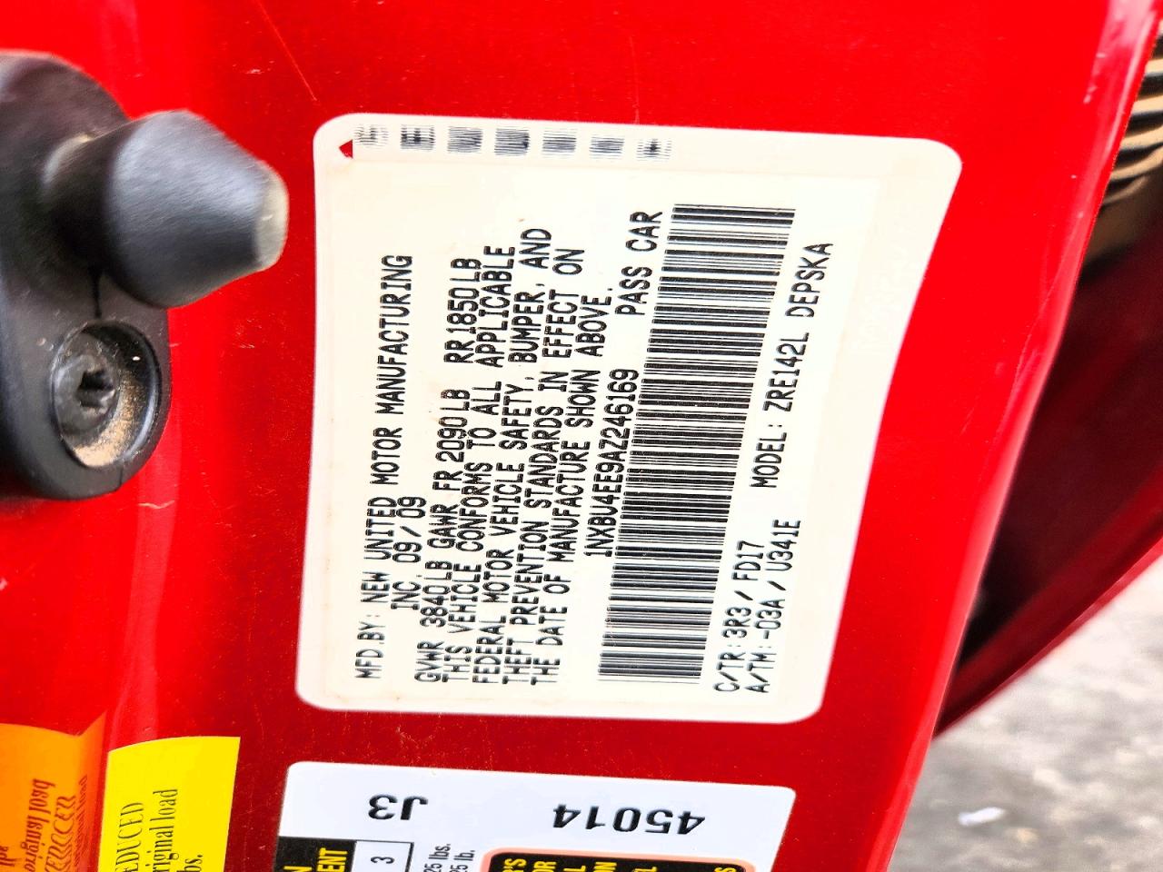 2010 Toyota Corolla S Red vin: 1NXBU4EE9AZ246169