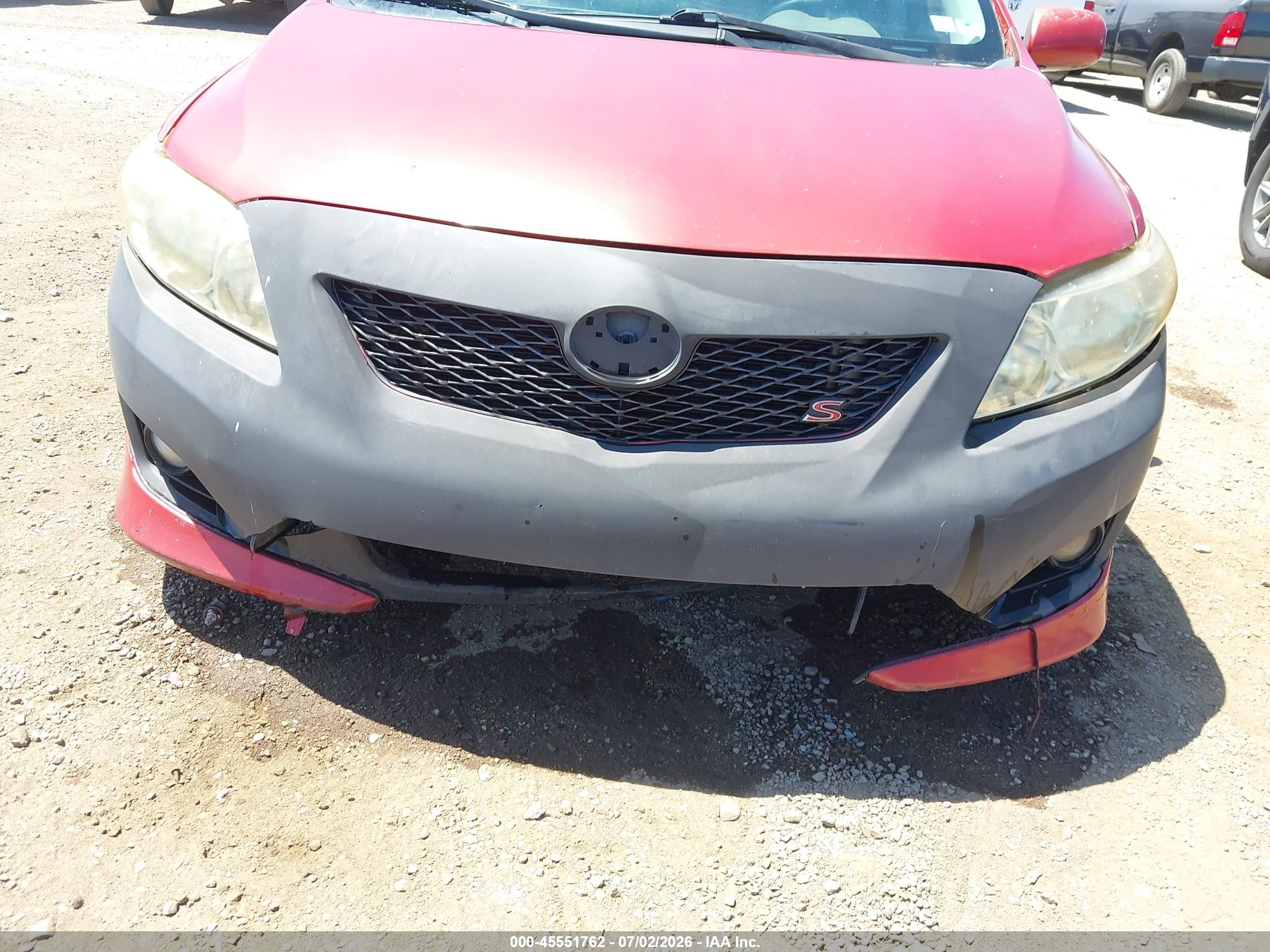 2010 Toyota Corolla S Red vin: 1NXBU4EEXAZ305052