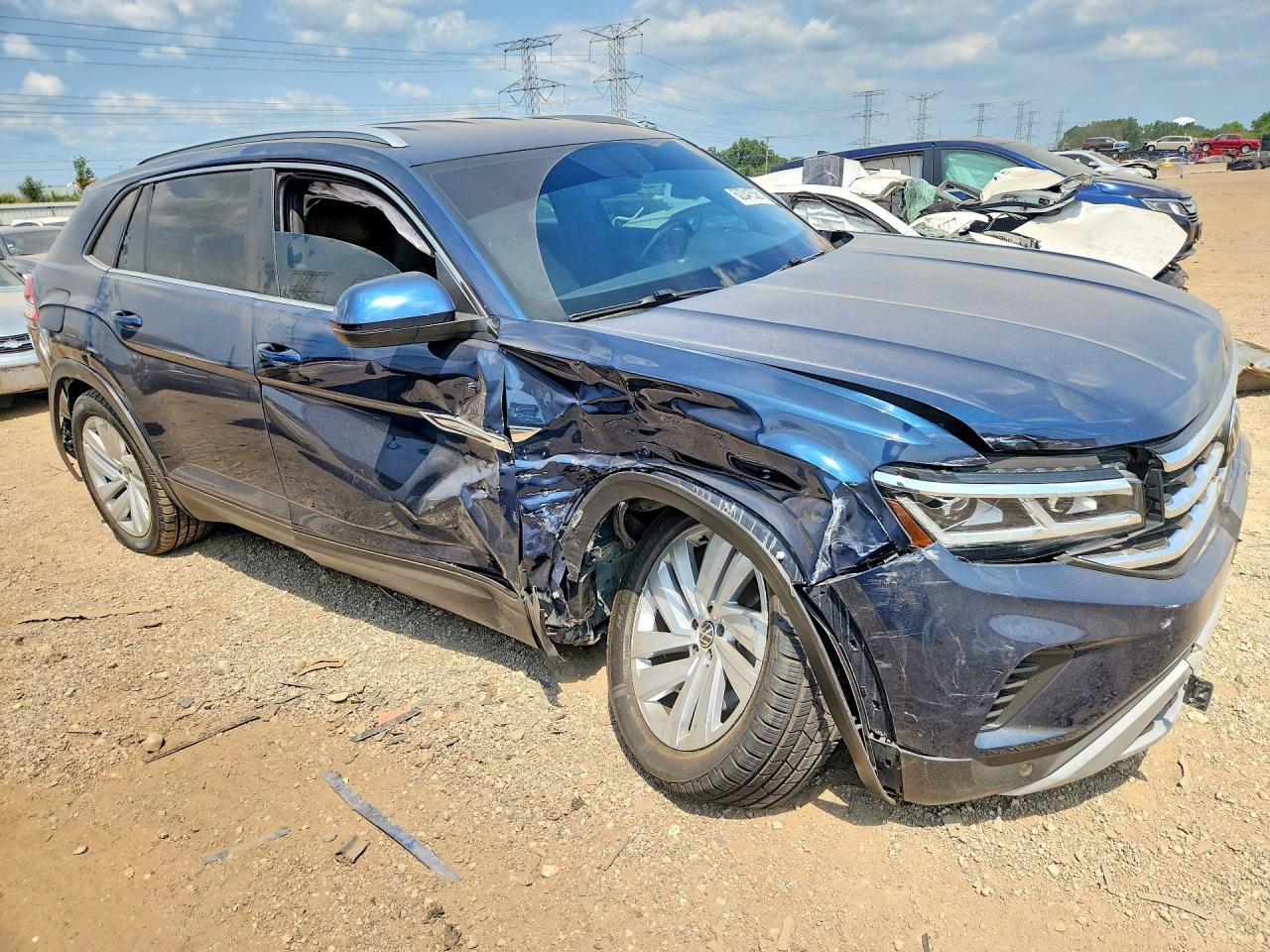 2020 Volkswagen Atlas Cross Sport Se Blue vin: 1V21E2CAXLC209690