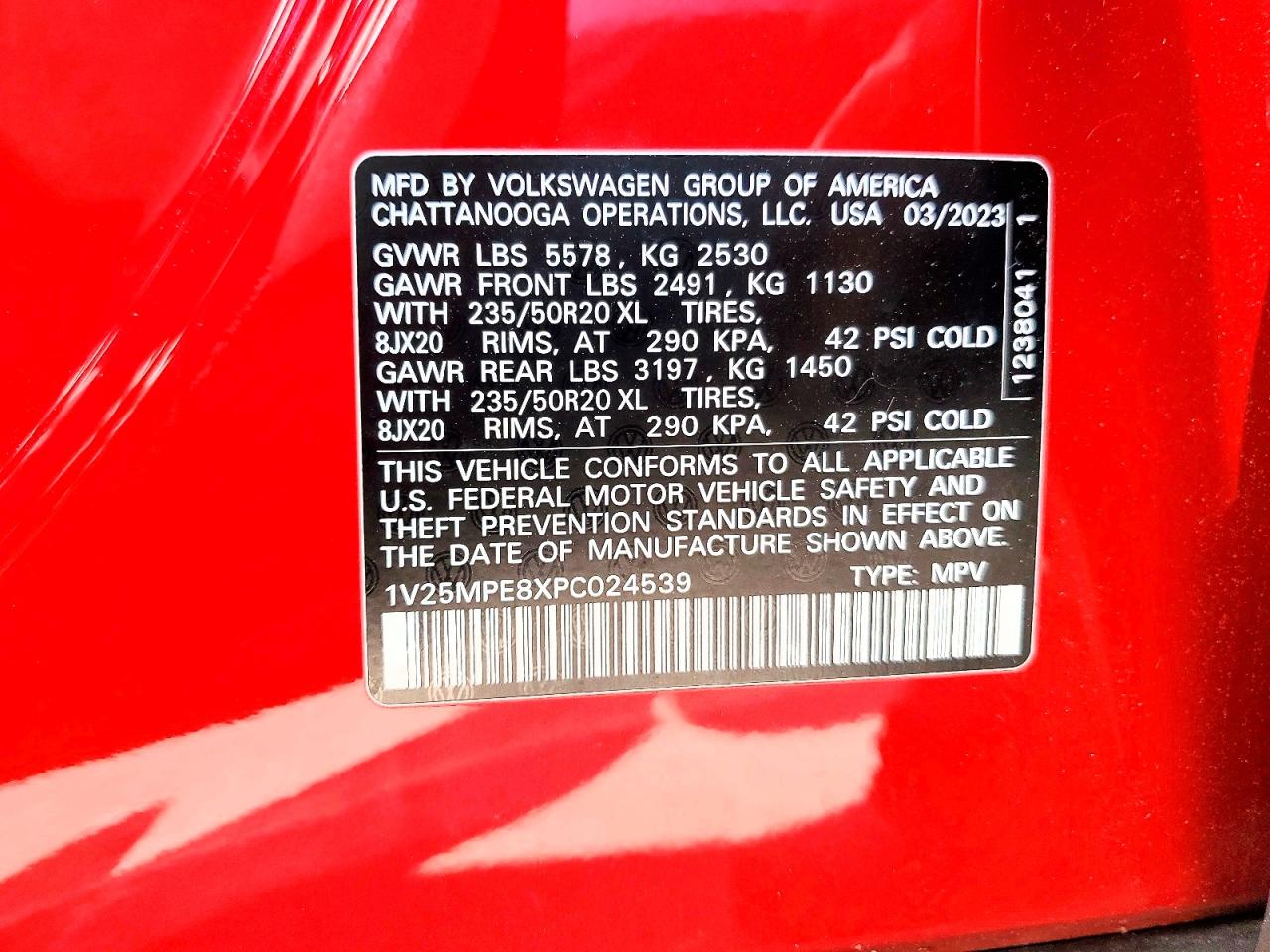 2023 Volkswagen Id.4 S Red vin: 1V25MPE8XPC024539