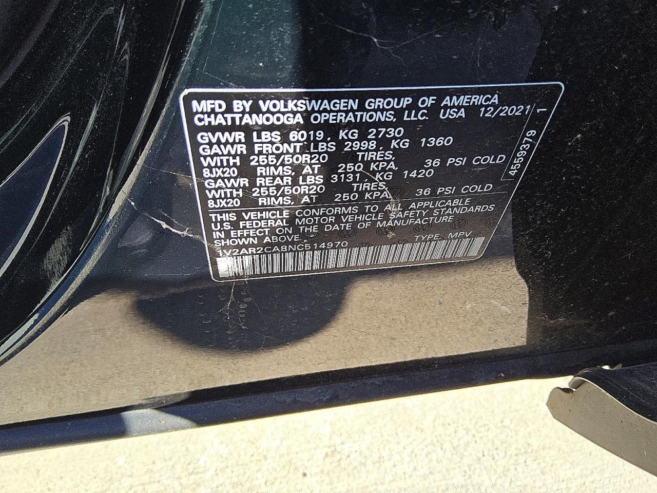 2022 Volkswagen Atlas Sel R-line Green vin: 1V2AR2CA8NC514970