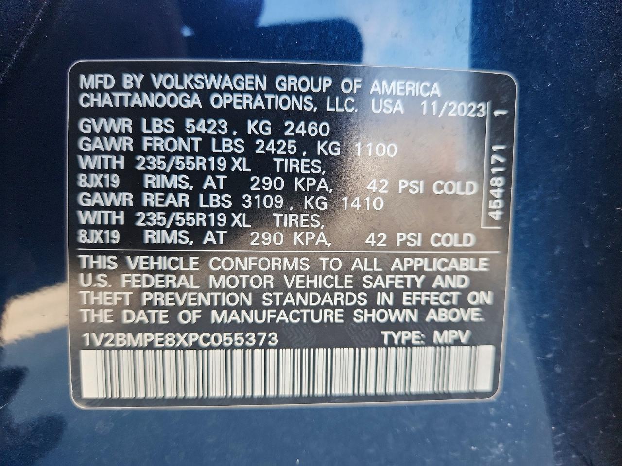 2023 Volkswagen Id.4 Blue vin: 1V2BMPE8XPC055373