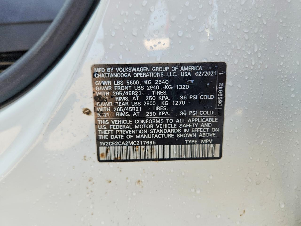 2021 Volkswagen Atlas Cross Sport Sel R-line White vin: 1V2CE2CA2MC217695